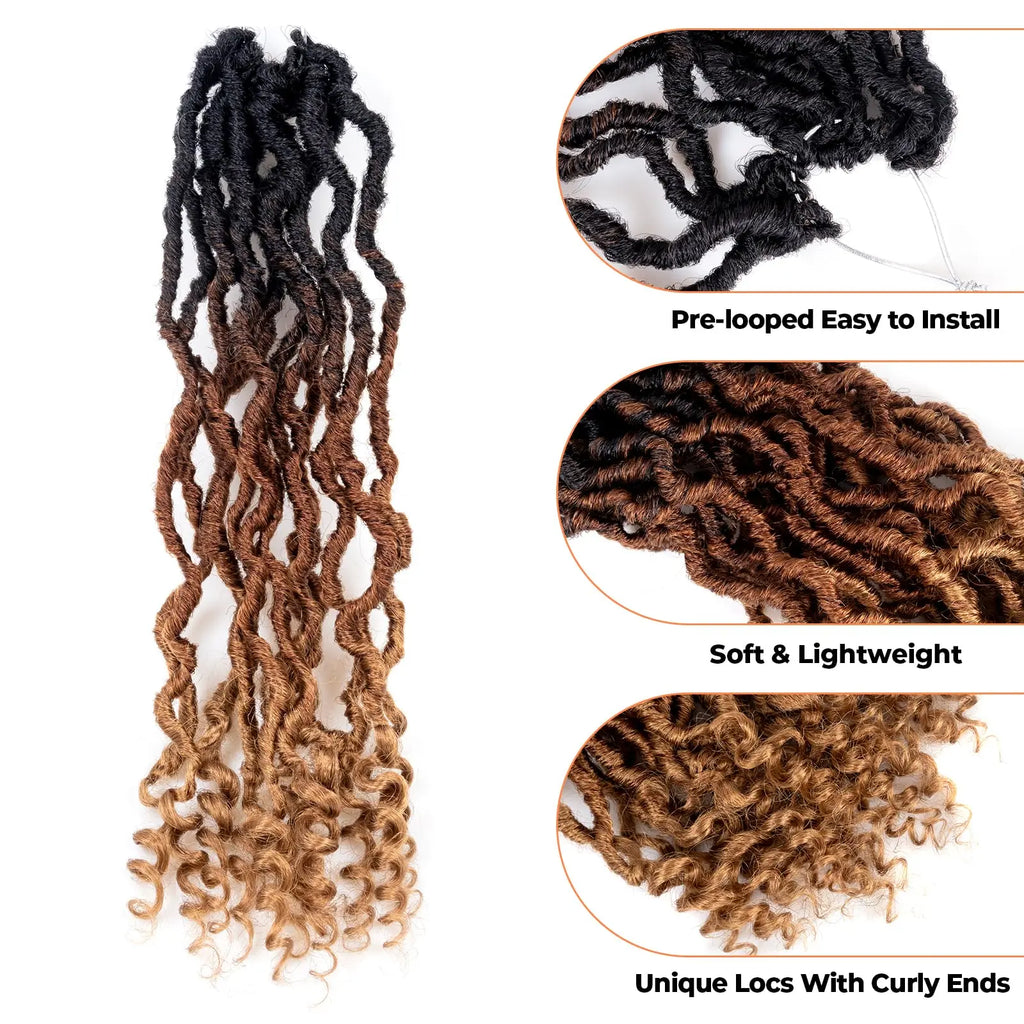 ( US ONLY) FAST SHIPPING PL | Toyotress® Passion Faux Locs Crochet Hair Pre-Looped Curly Faux Locs Hair Extensions Toyotress