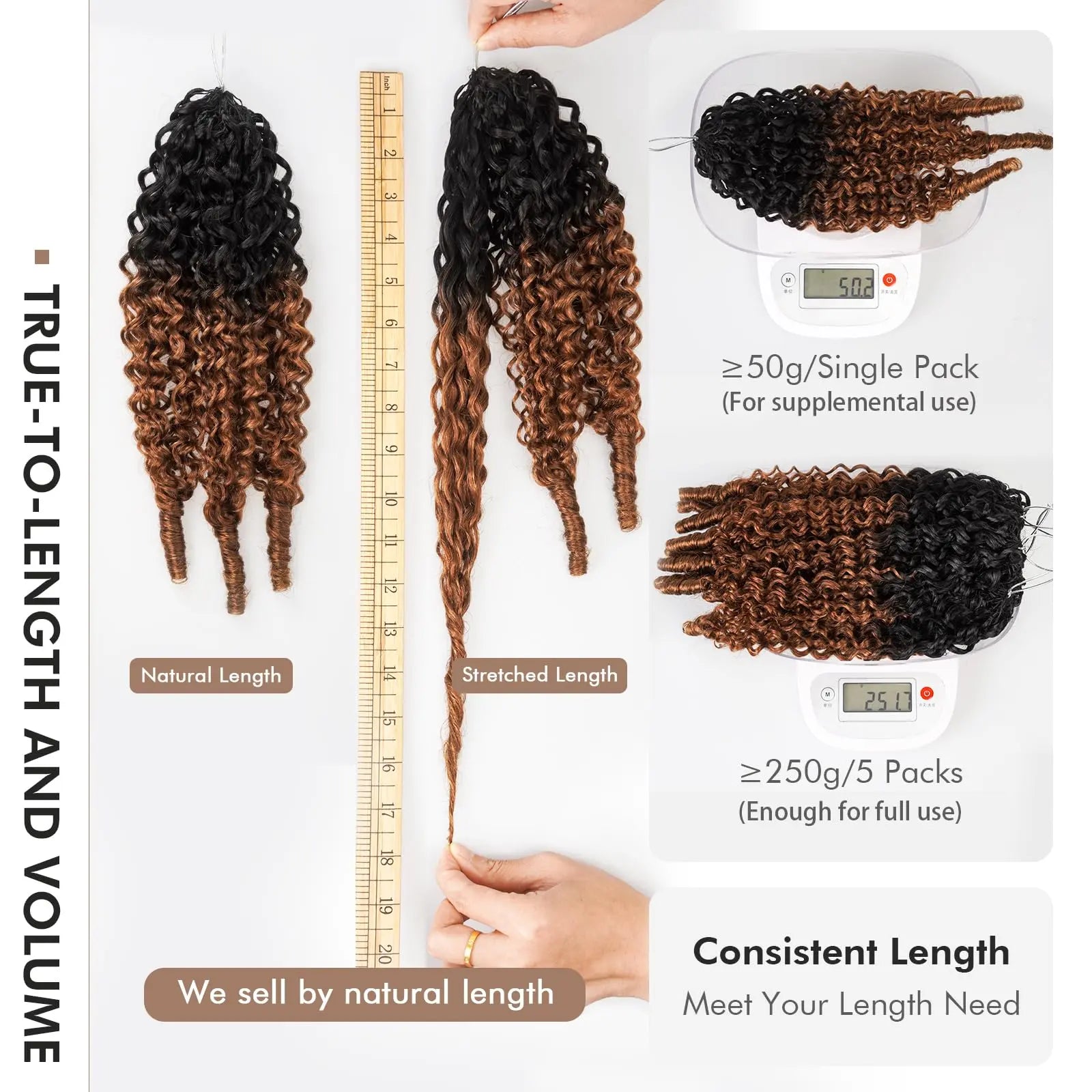 ( US ONLY) FAST SHIPPING HBC丨ToyoTress Burmese Curly Crochet Human Hair - Feather-Line Invisible Knotless Crochet Human Hair Brown Highlight Braiding Hair Toyotress