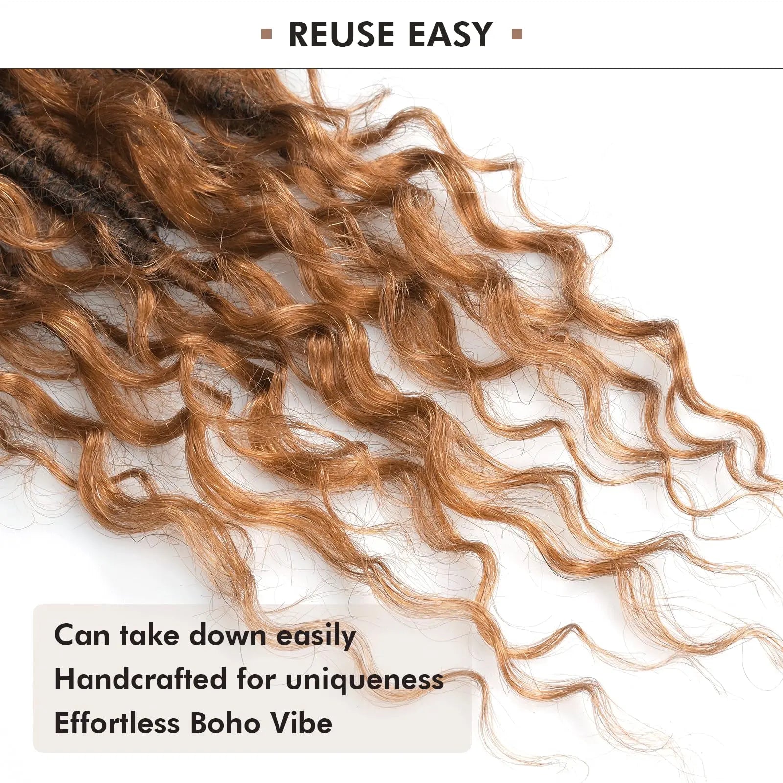 ( US ONLY) FAST SHIPPING PHLocs | Toyotress® Updated Boho Locs With Human Hair Curls Pre Looped Goddess Boho Dreadlocks Curly Ends Hair Extensions Toyotress