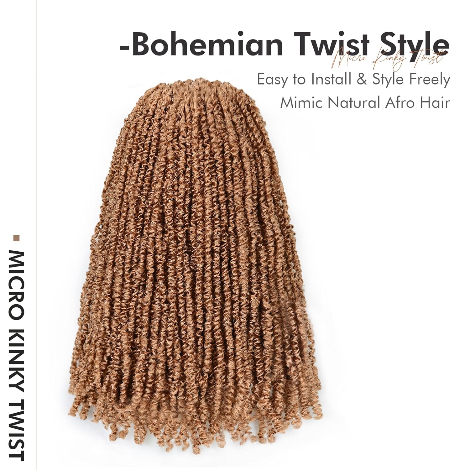 ( US ONLY) FAST SHIPPING MKT 丨ToyoTress Micro Kinky Twist Crochet Hair - 8 Packs (240 Strands) Natural Black Mini Spring Passion Twist Crochet Braids Synthetic Braiding Hair Extensions