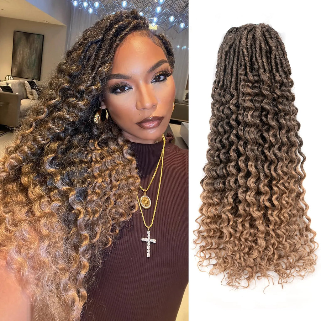 ( US ONLY) FAST SHIPPING DTL | Toyotress® Unique Deep Wave Locs Crochet French Locs With Long Curly Ends Crochet Hair Pre Looped Deep Wave Locs Braiding Hair For Women Toyotress
