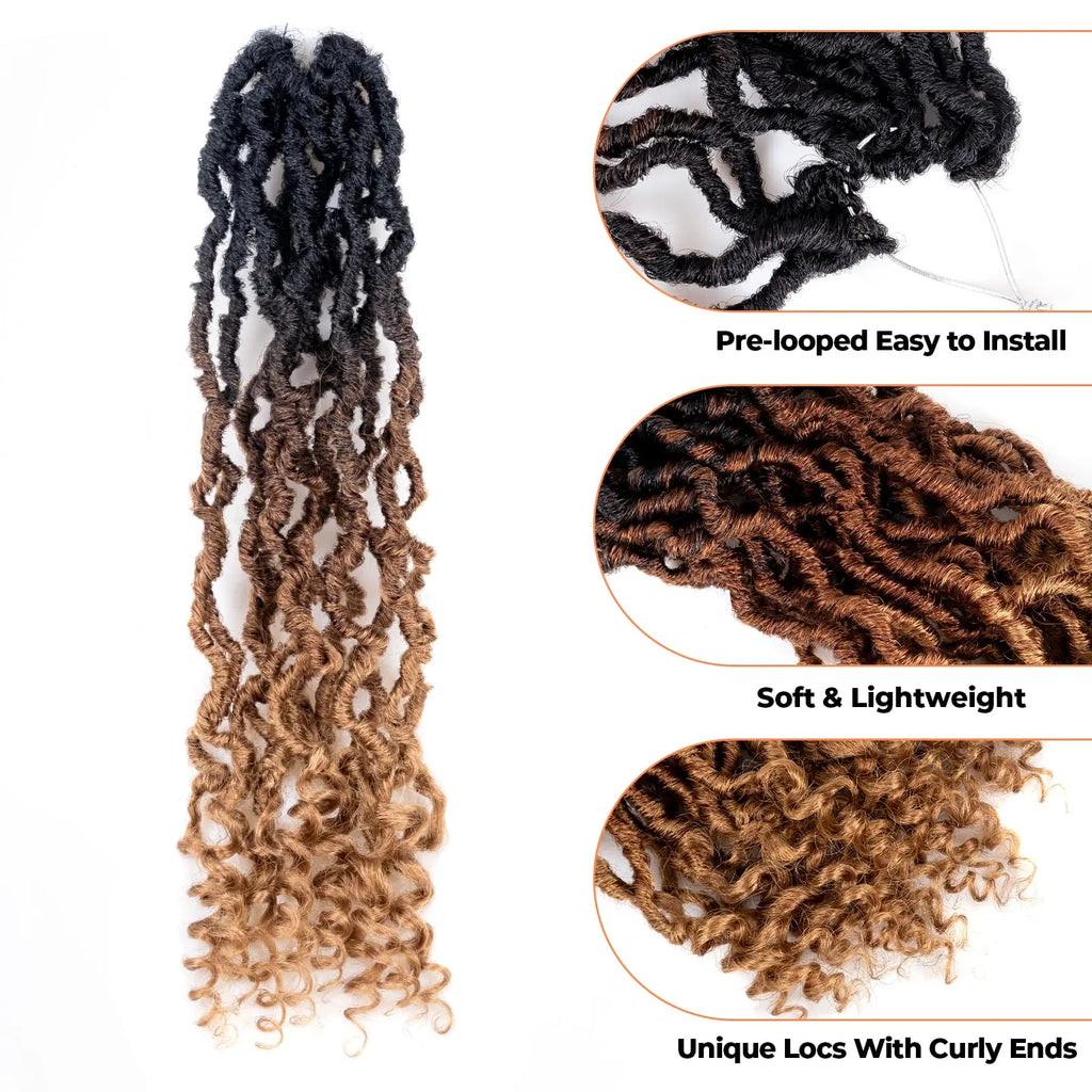 ( US ONLY) FAST SHIPPING PL | Toyotress® Passion Faux Locs Crochet Hair Pre-Looped Curly Faux Locs Hair Extensions Toyotress