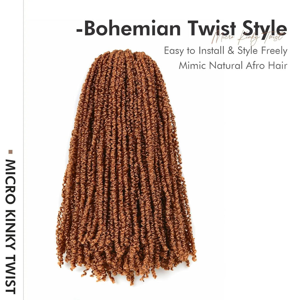 ( US ONLY) FAST SHIPPING丨ToyoTress® Micro Kinky Twist Crochet Hair - 8 Packs (240 Strands) Natural Black Mini Spring Passion Twist Crochet Braids Synthetic Braiding Hair Extensions Toyotress