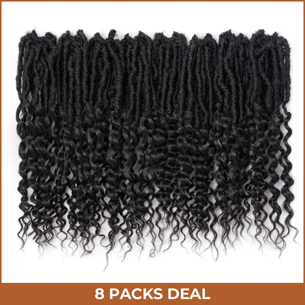 ( US ONLY) FAST SHIPPING DTL | Toyotress® Unique Deep Wave Locs Crochet French Locs With Long Curly Ends Crochet Hair Pre Looped Deep Wave Locs Braiding Hair For Women Toyotress