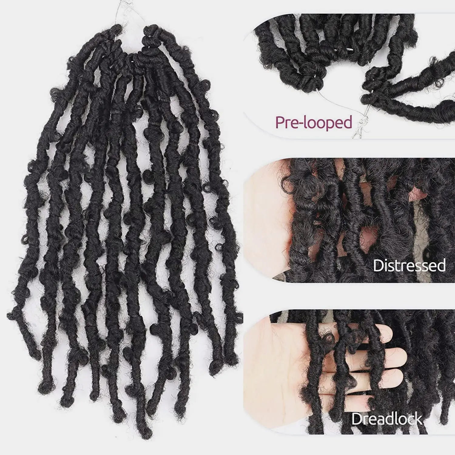 Toyotress Distressed Butterfly Locs Pre-twisted Distressed Synthetic Crochet Hair