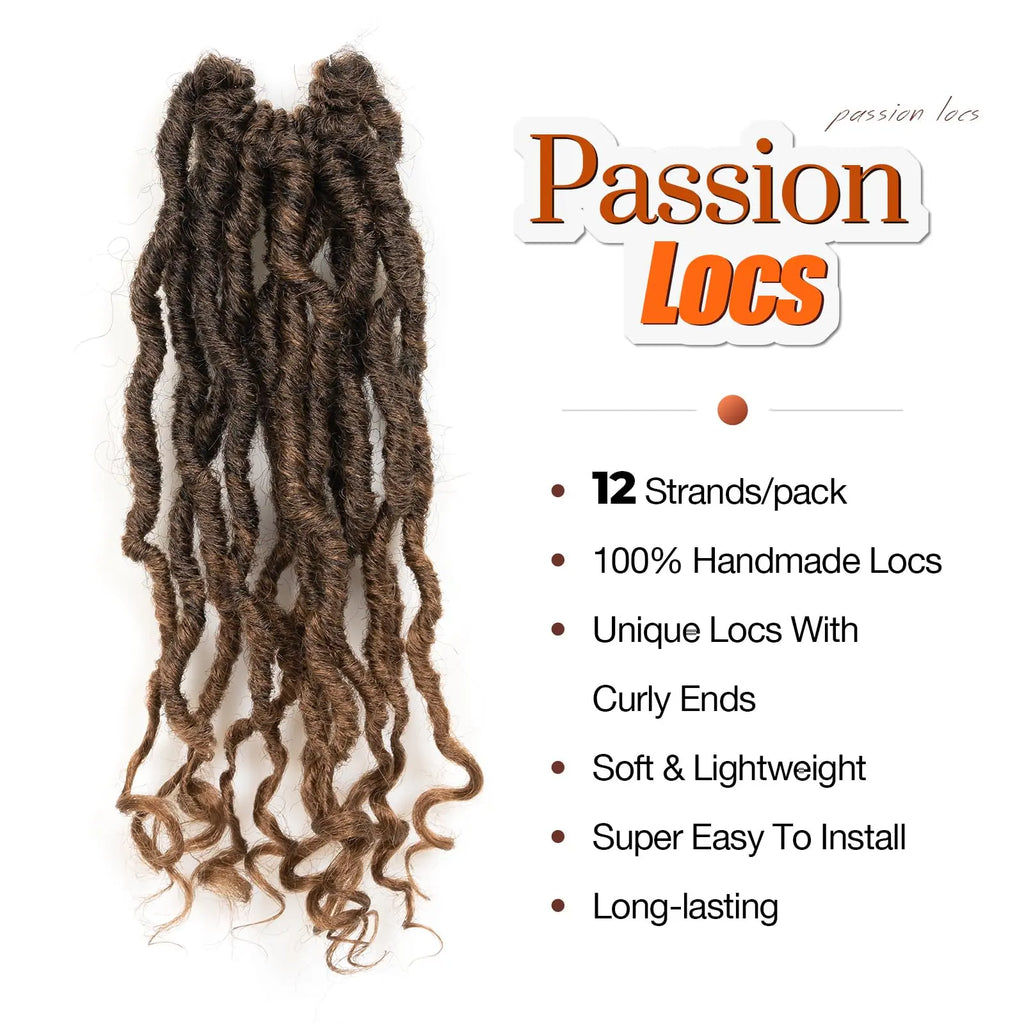 ( US ONLY) FAST SHIPPING PL | Toyotress® Passion Faux Locs Crochet Hair Pre-Looped Curly Faux Locs Hair Extensions Toyotress