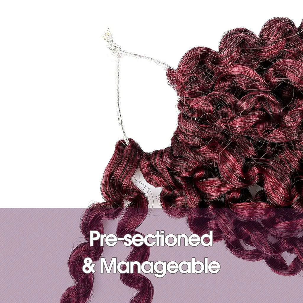 Clearance | TOYOTRESS Water Wave Passion Twist Hair 6/7 Packs - Ombre Orange Water Wave Crochet Braids Synthetic Braiding Hair Extensions Toyotress