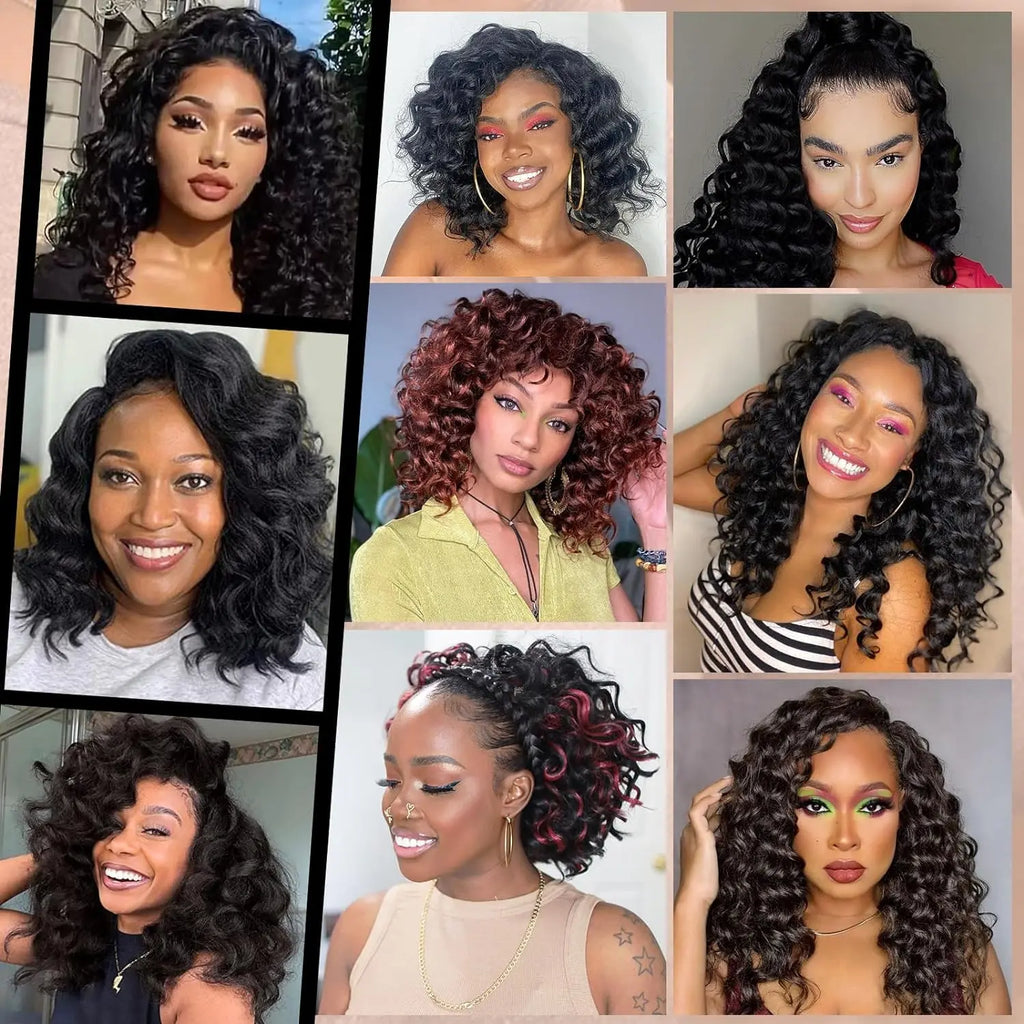 ( US ONLY) FAST SHIPPING OC | Toyotress® Ocean Wave Crochet Hair - 8 Packs Short Curly Water Wave Deep Twist Wavy Braids For Black Women Synthetic Braiding Hair Extensions Toyotress