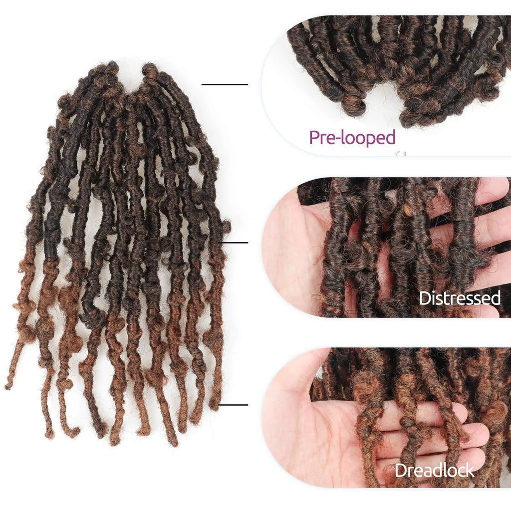 ( US ONLY) FAST SHIPPING DBL | Toyotress® Butterfly Locs Pre-Looped Distressed Locs Braiding Synthetic Crochet Hair Extensions Toyotress