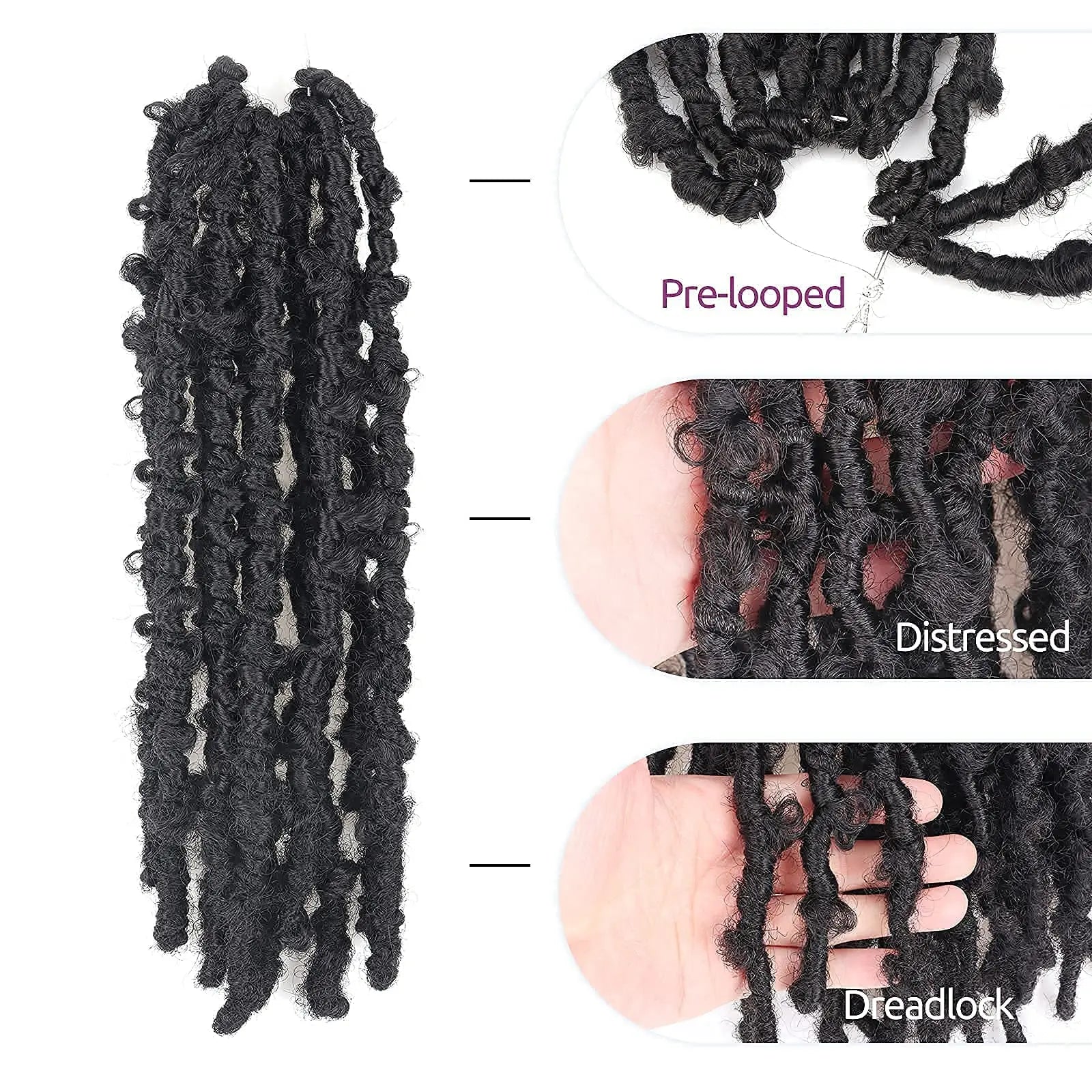 ( US ONLY) FAST SHIPPING DBL | Toyotress® Butterfly Locs Pre-Looped Distressed Locs Braiding Synthetic Crochet Hair Extensions Toyotress