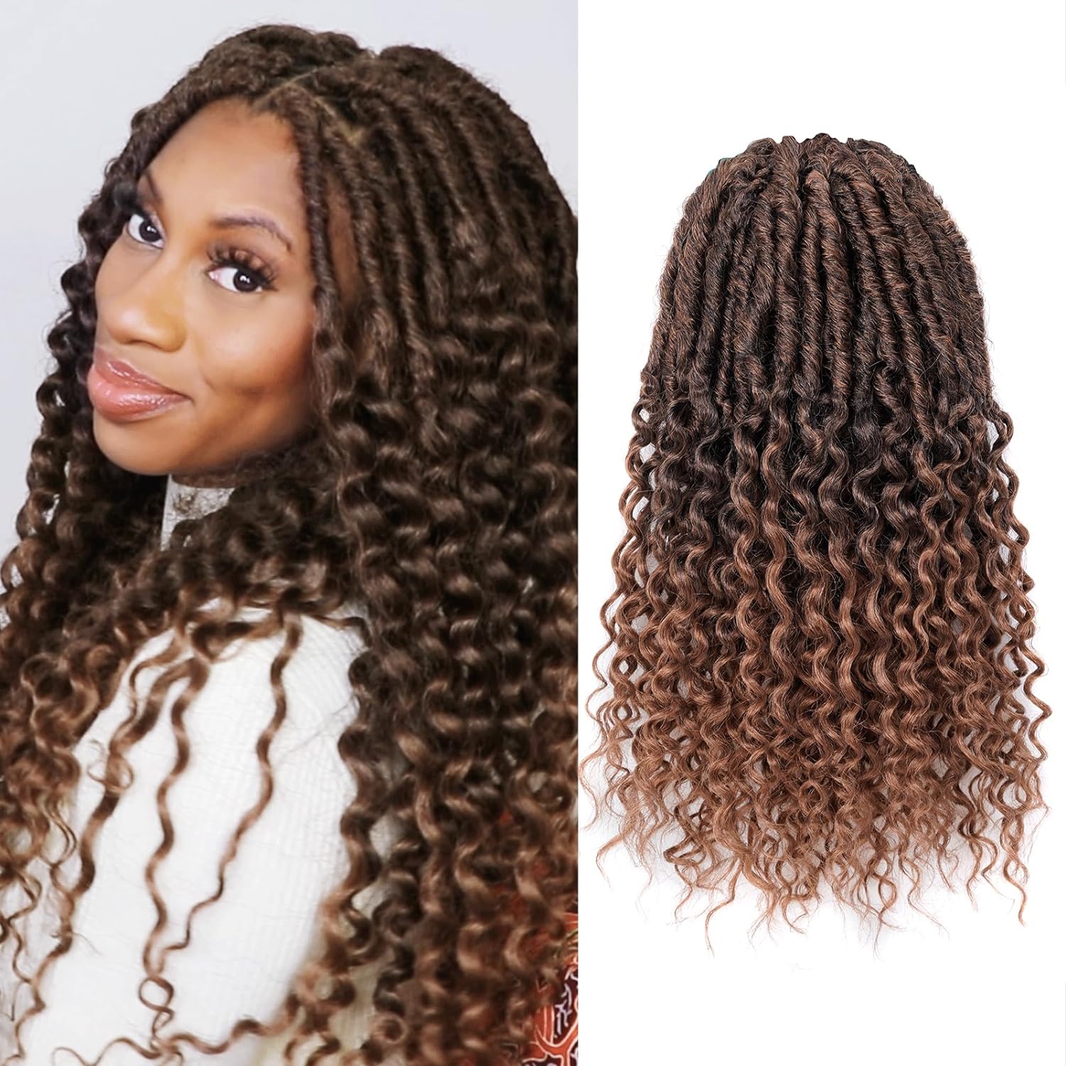 Toyotress Passion Locs Crochet Hair 10-18 Inch| Pre-Looped Handmade Curly Hair Crochet Synthetic Braiding Hair