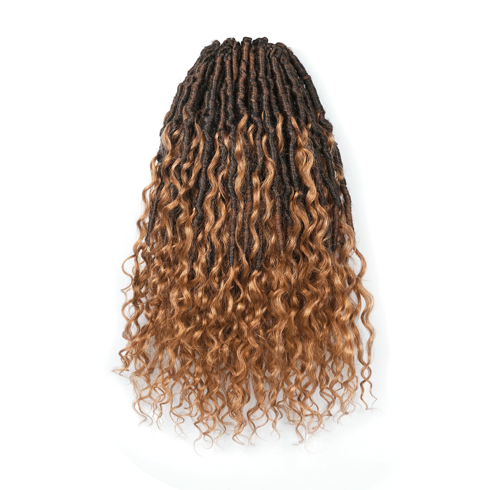 ( US ONLY) FAST SHIPPING Updated Boho Locs With Human Hair Curls | Hand Twisted Pre-Looped Crochet Locs, Boho Faux Locs Crochet Braids Human Braiding Hair