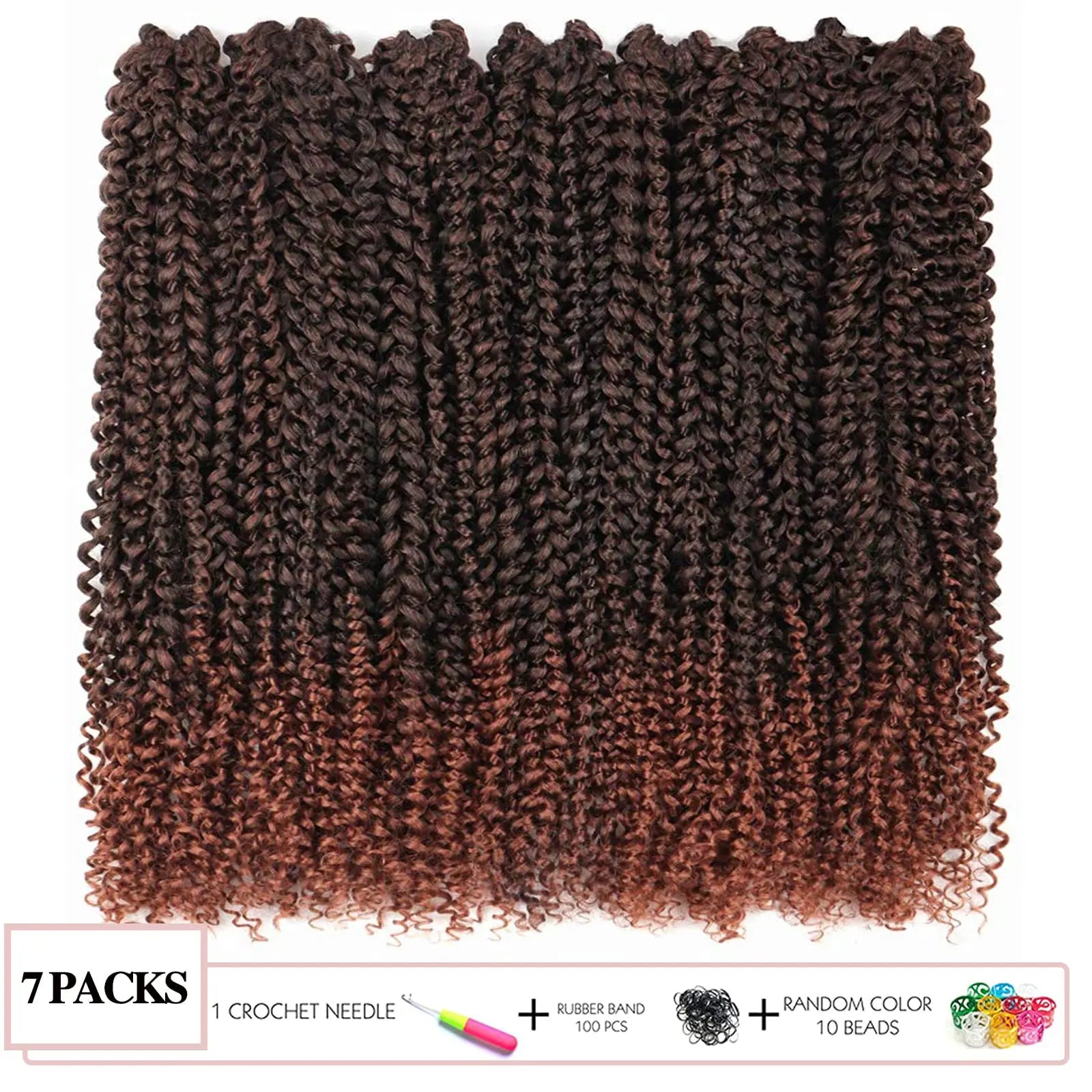 Clearance | TOYOTRESS Water Wave Passion Twist Hair 6/7 Packs - Ombre Orange Water Wave Crochet Braids Synthetic Braiding Hair Extensions Toyotress