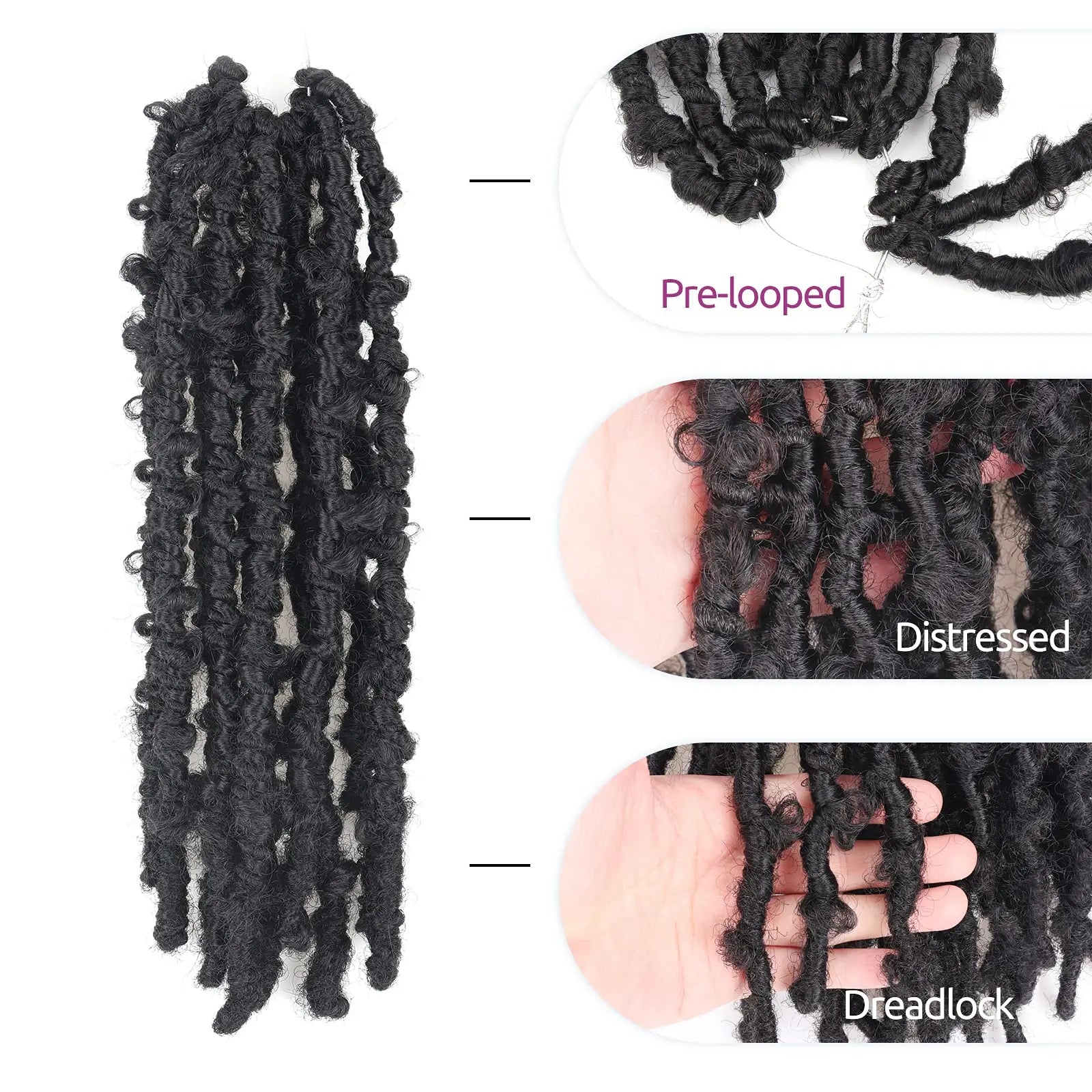 ( US ONLY) FAST SHIPPING DBL | Toyotress® Butterfly Locs Pre-Looped Distressed Locs Braiding Synthetic Crochet Hair Extensions Toyotress