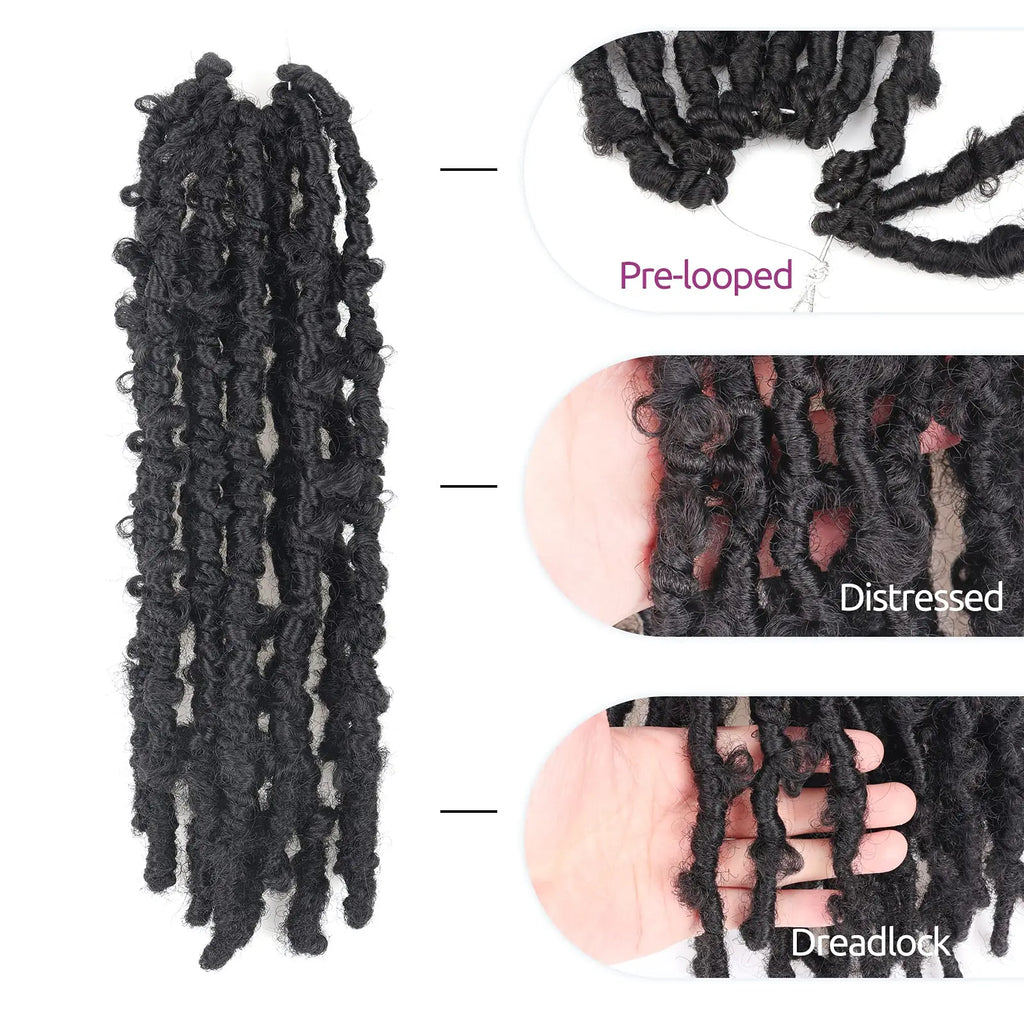( US ONLY) FAST SHIPPING DBL | Toyotress® Butterfly Locs Pre-Looped Distressed Locs Braiding Synthetic Crochet Hair Extensions Toyotress