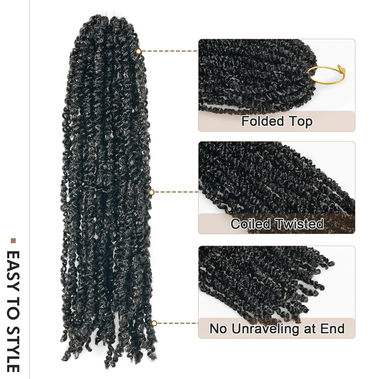 ( US ONLY) FAST SHIPPING丨ToyoTress® Micro Kinky Twist Crochet Hair - 8 Packs (240 Strands) Natural Black Mini Spring Passion Twist Crochet Braids Synthetic Braiding Hair Extensions Toyotress