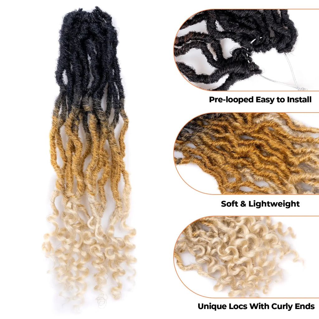 ( US ONLY) FAST SHIPPING PL | Toyotress® Passion Faux Locs Crochet Hair Pre-Looped Curly Faux Locs Hair Extensions Toyotress