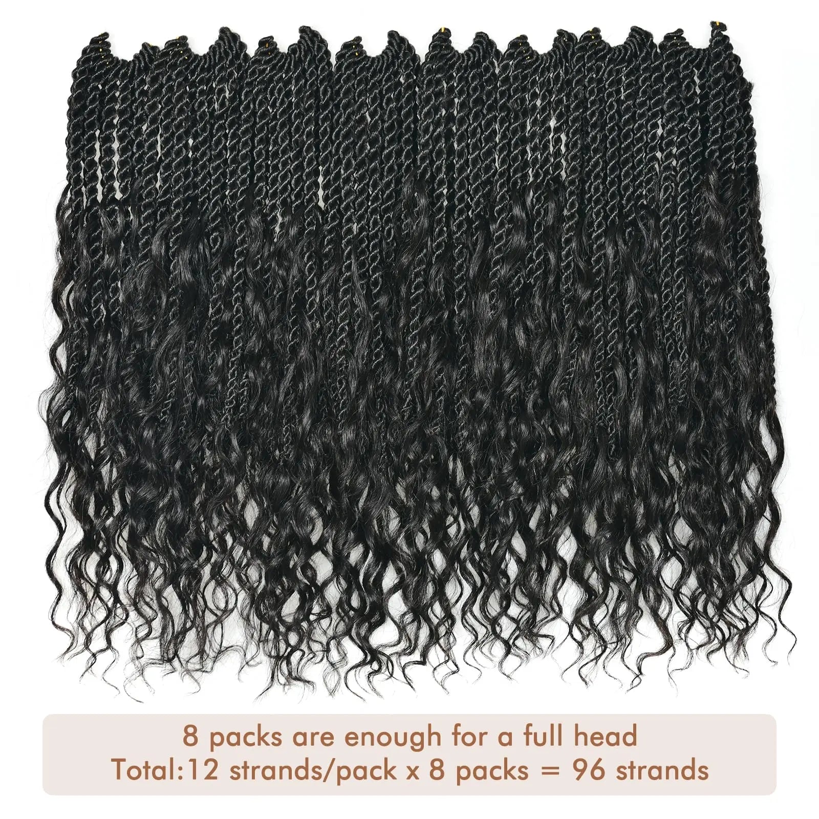 ( US ONLY) FAST SHIPPING HBIT | Toyotress® Boho Island Twist with Human Hair Curls Crochet Hair Senegalese Twist Pre Looped Braiding Hair With Human Hair Curly Ends Toyotress