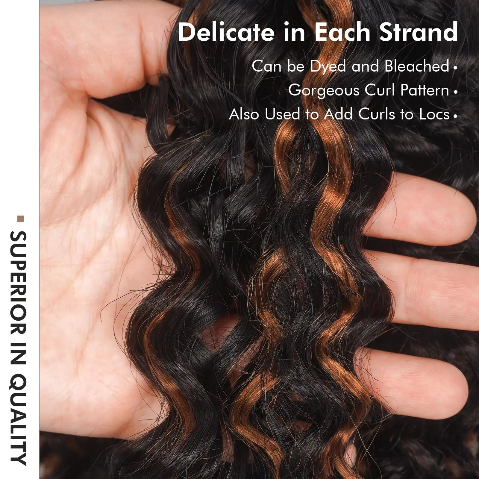 ( US ONLY) FAST SHIPPING丨ToyoTress Human Crochet Hair Kinky Curly - Feather-Line Invisible Knotless Crochet Human Hair For Black Women Brown Highlight Braiding Hair Toyotress