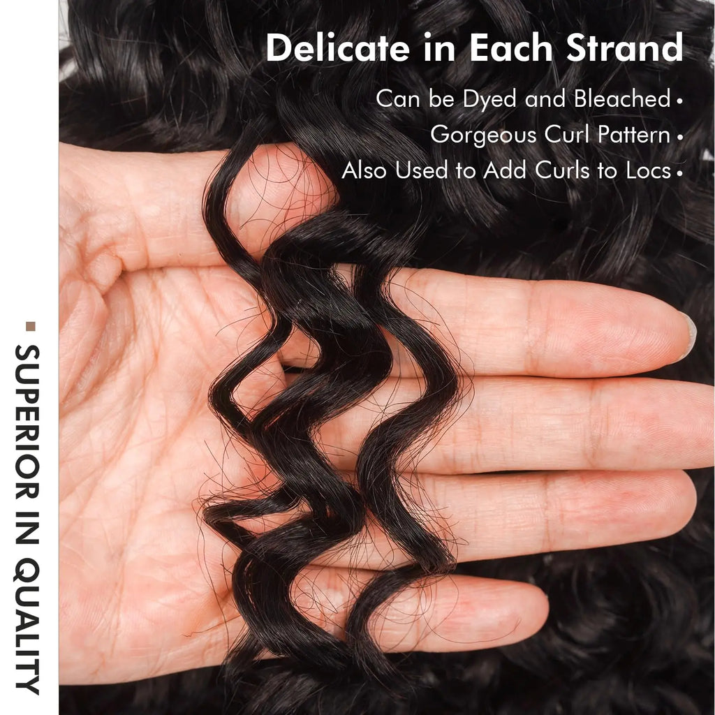 ( US ONLY) FAST SHIPPING丨ToyoTress Human Crochet Hair Kinky Curly - Feather-Line Invisible Knotless Crochet Human Hair For Black Women Brown Highlight Braiding Hair Toyotress