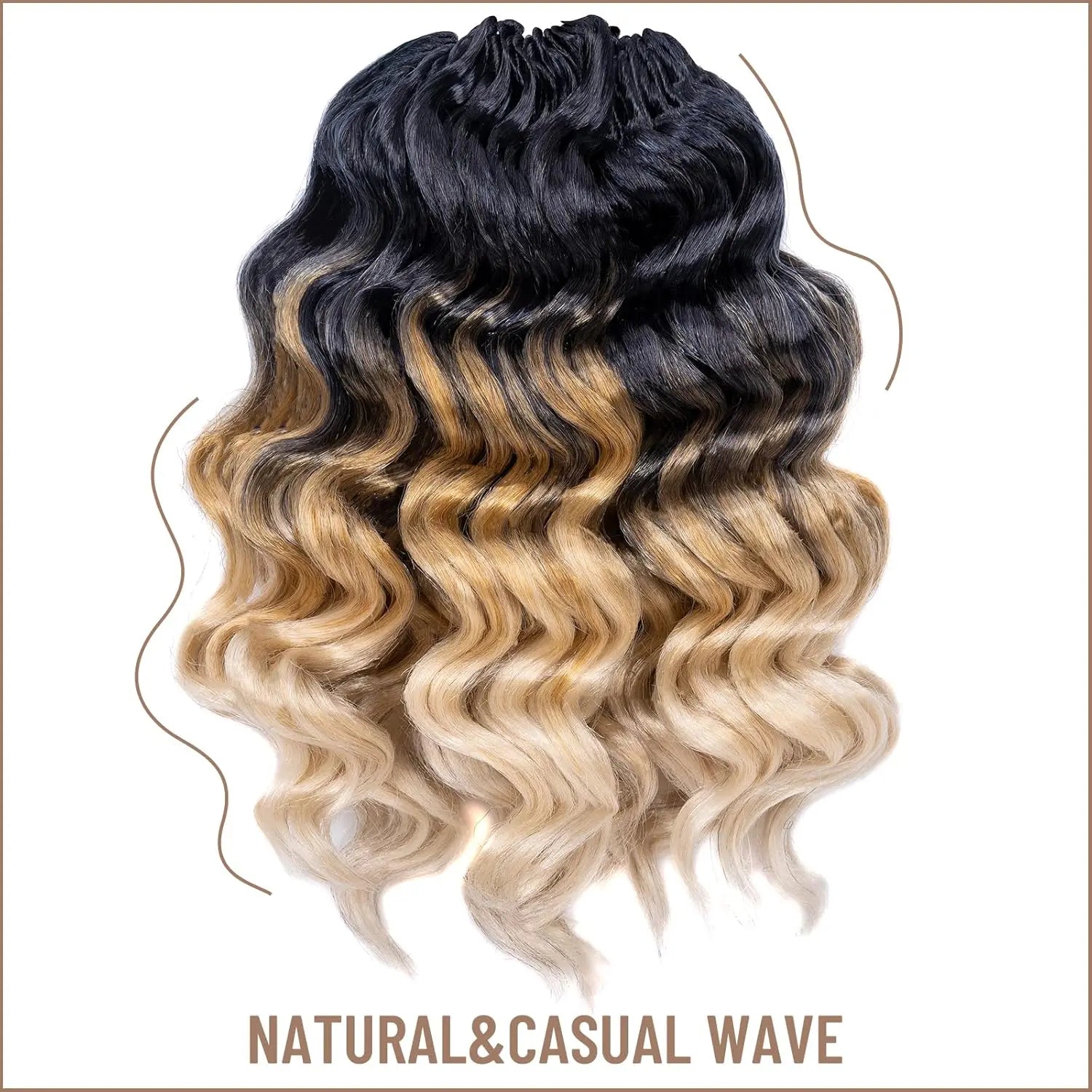 ( US ONLY) FAST SHIPPING OC | Toyotress® Ocean Wave Crochet Hair - 8 Packs Short Curly Water Wave Deep Twist Wavy Braids For Black Women Synthetic Braiding Hair Extensions