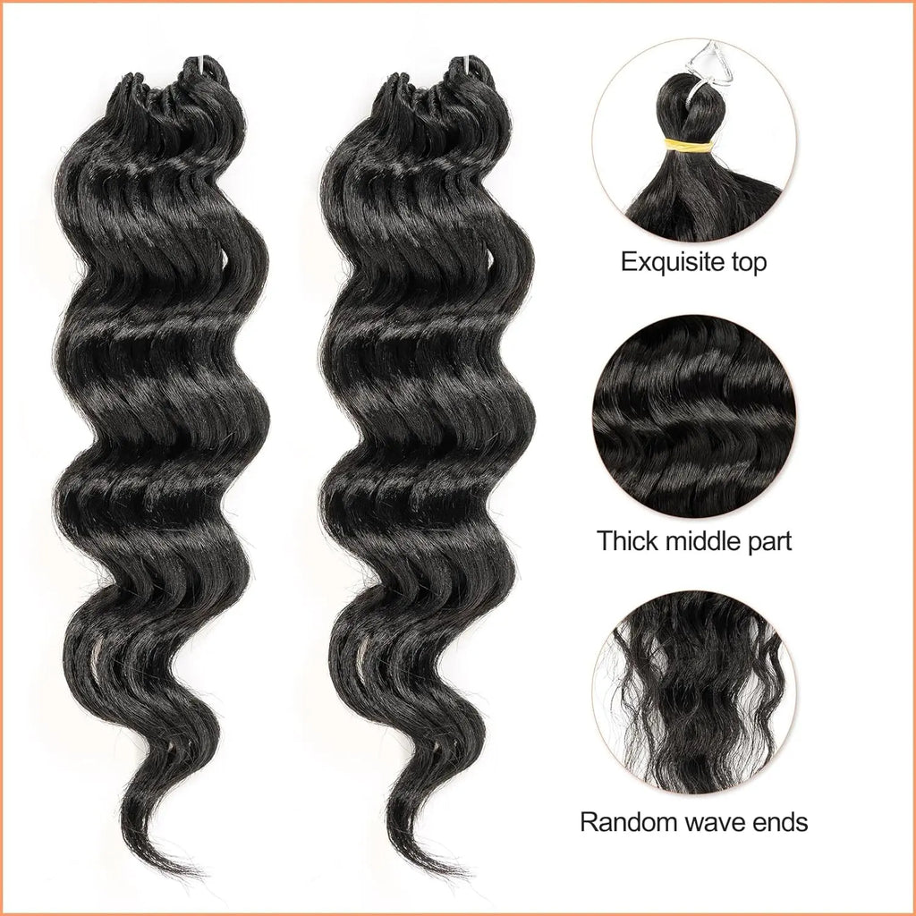 ( US ONLY) FAST SHIPPING OC | Toyotress® Ocean Wave Crochet Hair - 8 Packs Short Curly Water Wave Deep Twist Wavy Braids For Black Women Synthetic Braiding Hair Extensions Toyotress