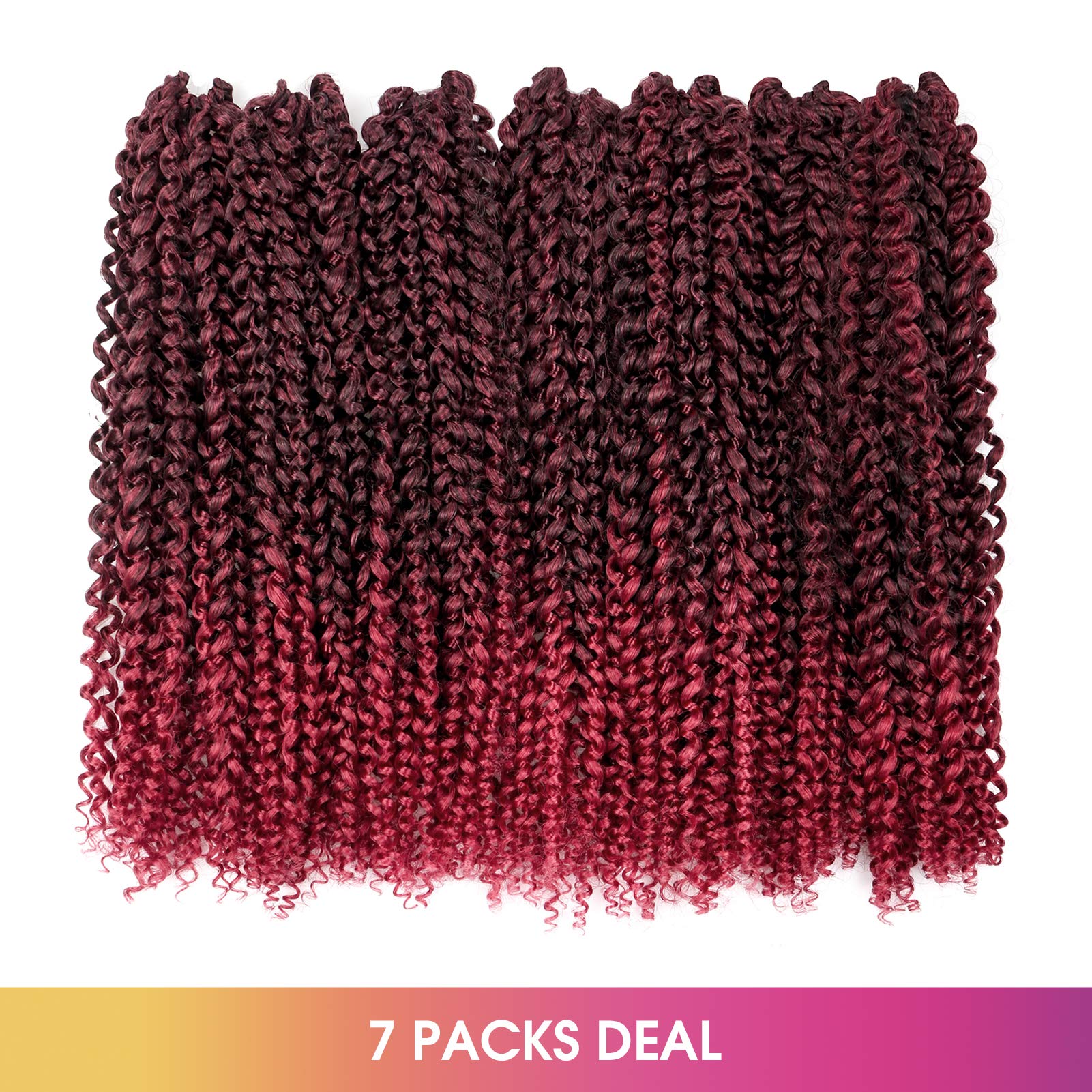 TOYOTRESS Water Wave Passion Twist Hair - Ombre Orange Water Wave Crochet Braids Synthetic Braiding Hair Extensions