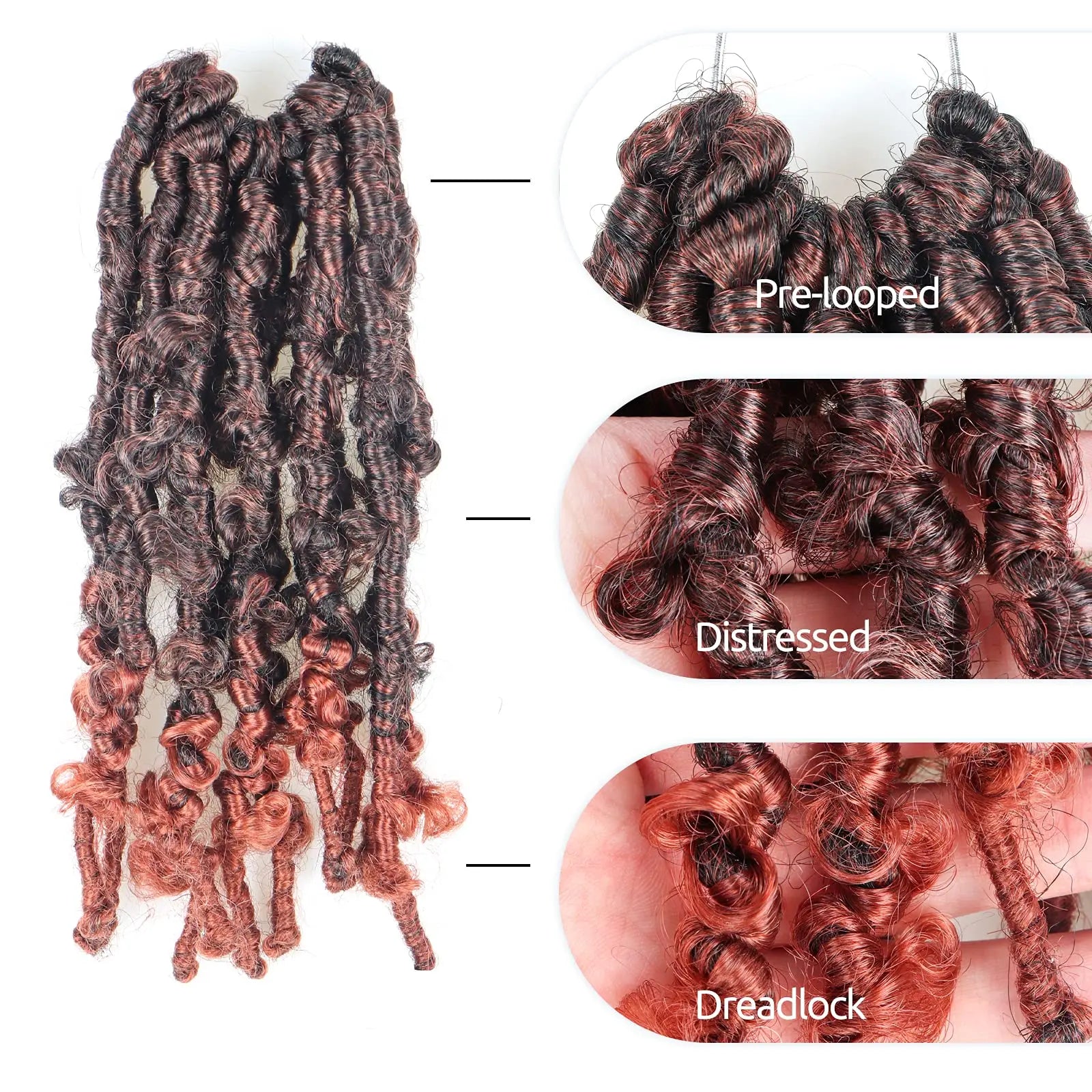 Toyotress Distressed Butterfly Locs Pre-twisted Distressed Synthetic Crochet Hair