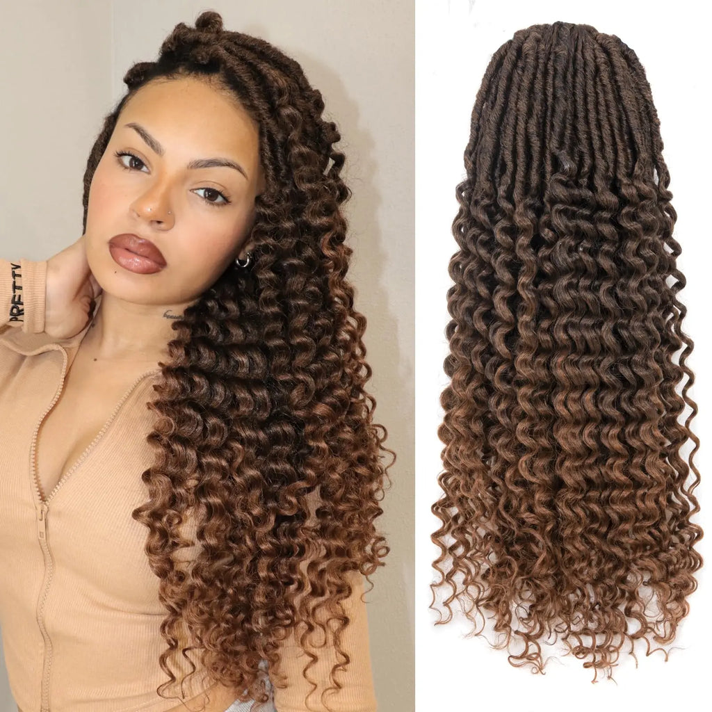 ( US ONLY) FAST SHIPPING DTL | Toyotress® Unique Deep Wave Locs Crochet French Locs With Long Curly Ends Crochet Hair Pre Looped Deep Wave Locs Braiding Hair For Women Toyotress
