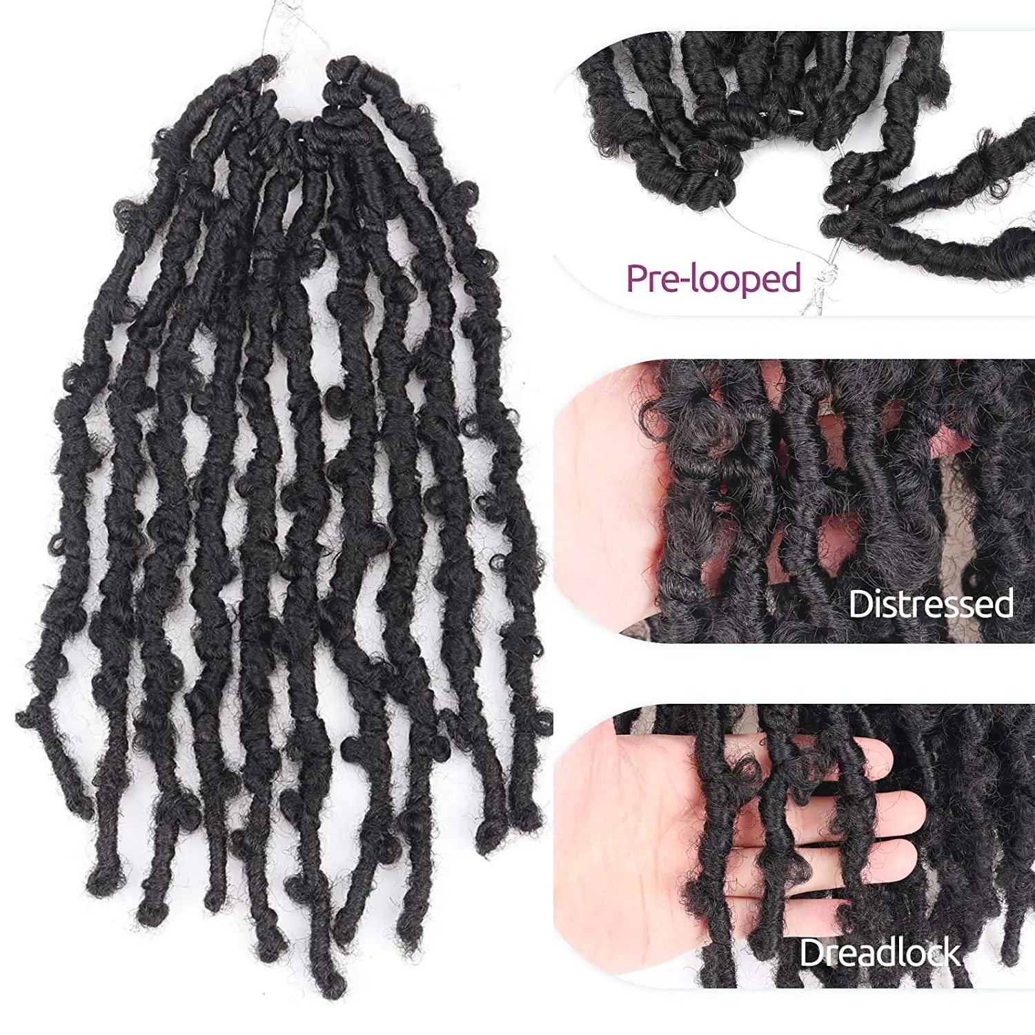 Toyotress Distressed Butterfly Locs Pre-twisted Distressed Synthetic Crochet Hair
