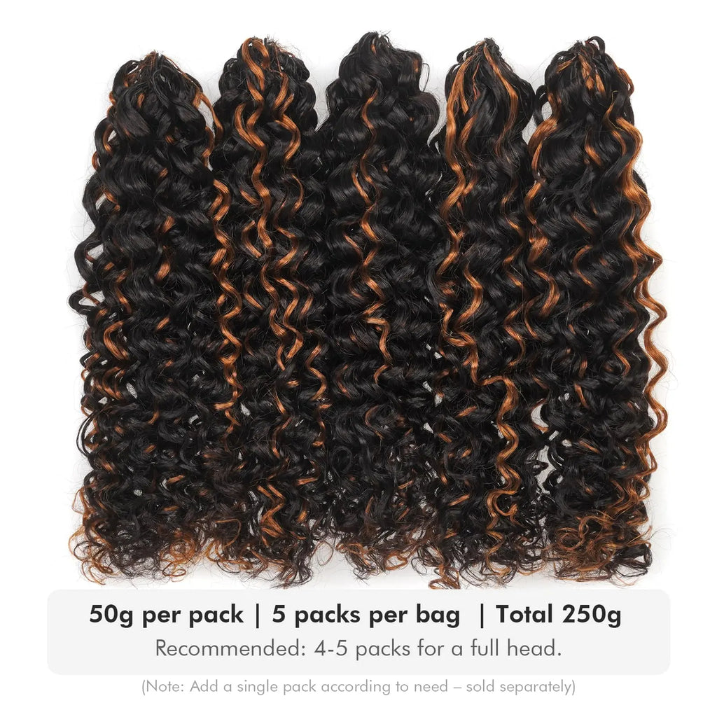 ( US ONLY) FAST SHIPPING丨ToyoTress Human Crochet Hair Kinky Curly - Feather-Line Invisible Knotless Crochet Human Hair For Black Women Brown Highlight Braiding Hair Toyotress