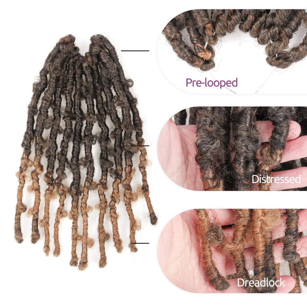 ( US ONLY) FAST SHIPPING DBL | Toyotress® Butterfly Locs Pre-Looped Distressed Locs Braiding Synthetic Crochet Hair Extensions Toyotress