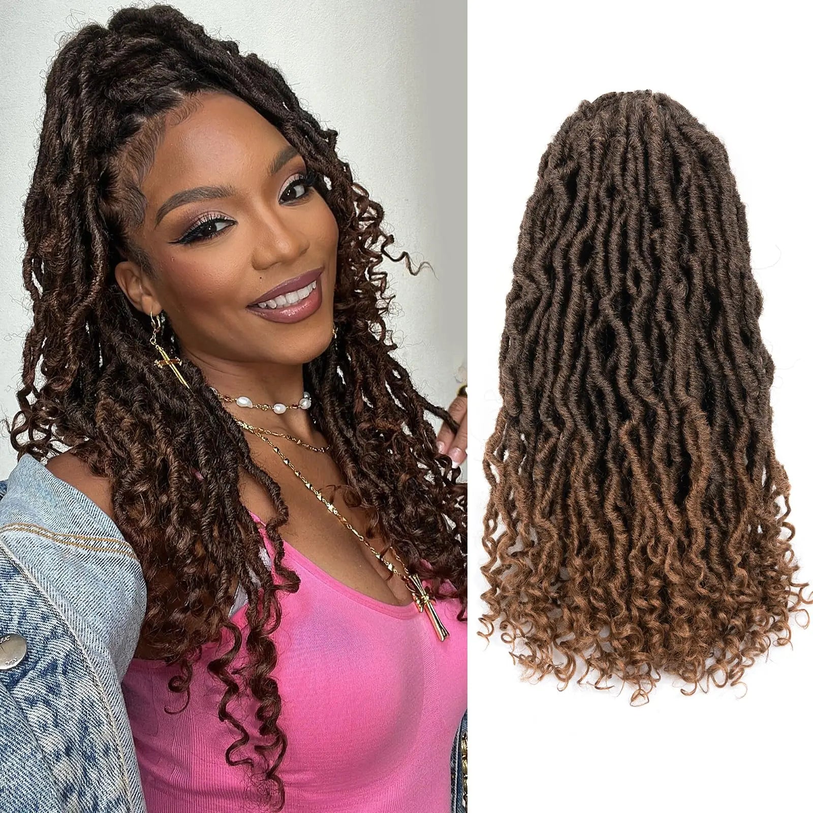 ( US ONLY) FAST SHIPPING PL | Toyotress® Passion Faux Locs Crochet Hair Pre-Looped Curly Faux Locs Hair Extensions Toyotress