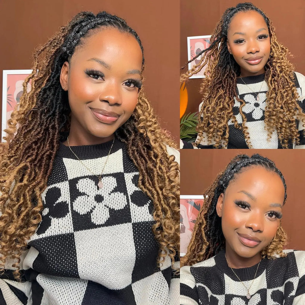 ( US ONLY) FAST SHIPPING PL | Toyotress® Passion Faux Locs Crochet Hair Pre-Looped Curly Faux Locs Hair Extensions Toyotress