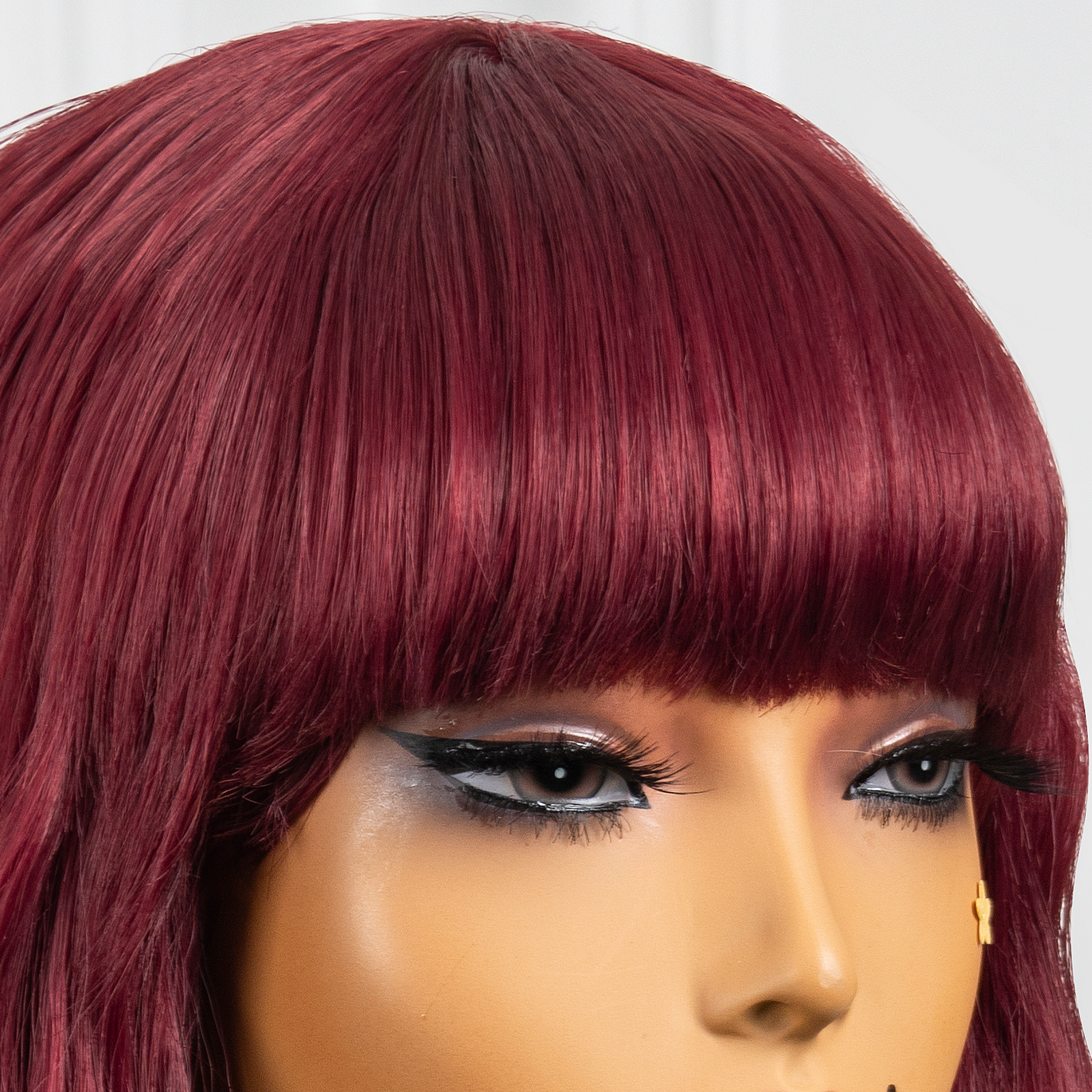 TOYOTRESS Pink Paradise LOOSE WAVY SHORT BOB WIGS HD LACE PART WITH BANGS - 12 INCH NATURAL BLACK BOB HAIR WIGS FOR BLACK WOMEN, SHOULDER LENGTH CURLY SYNTHETIC WIGS (LF0926)