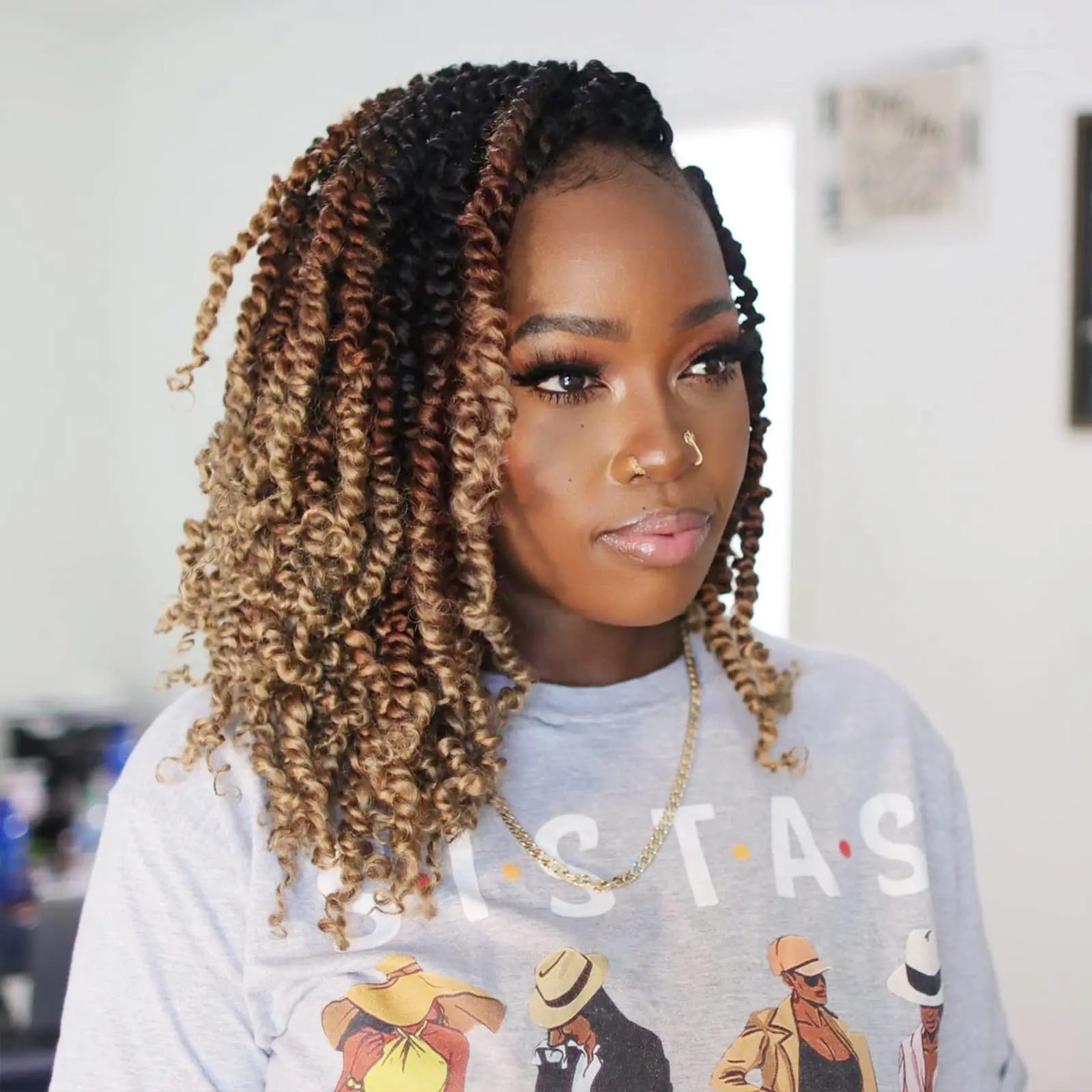 Toyotress Tiana Passion Twist Hair Pre-Twisted Pre-Looped Passion Twists Crochet Braids Made Of Bohemian Hair Synthetic Braiding Hair Extension