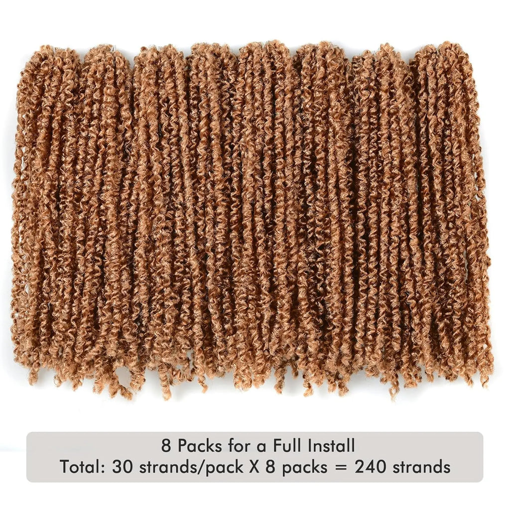 ( US ONLY) FAST SHIPPING丨ToyoTress® Micro Kinky Twist Crochet Hair - 8 Packs (240 Strands) Natural Black Mini Spring Passion Twist Crochet Braids Synthetic Braiding Hair Extensions Toyotress