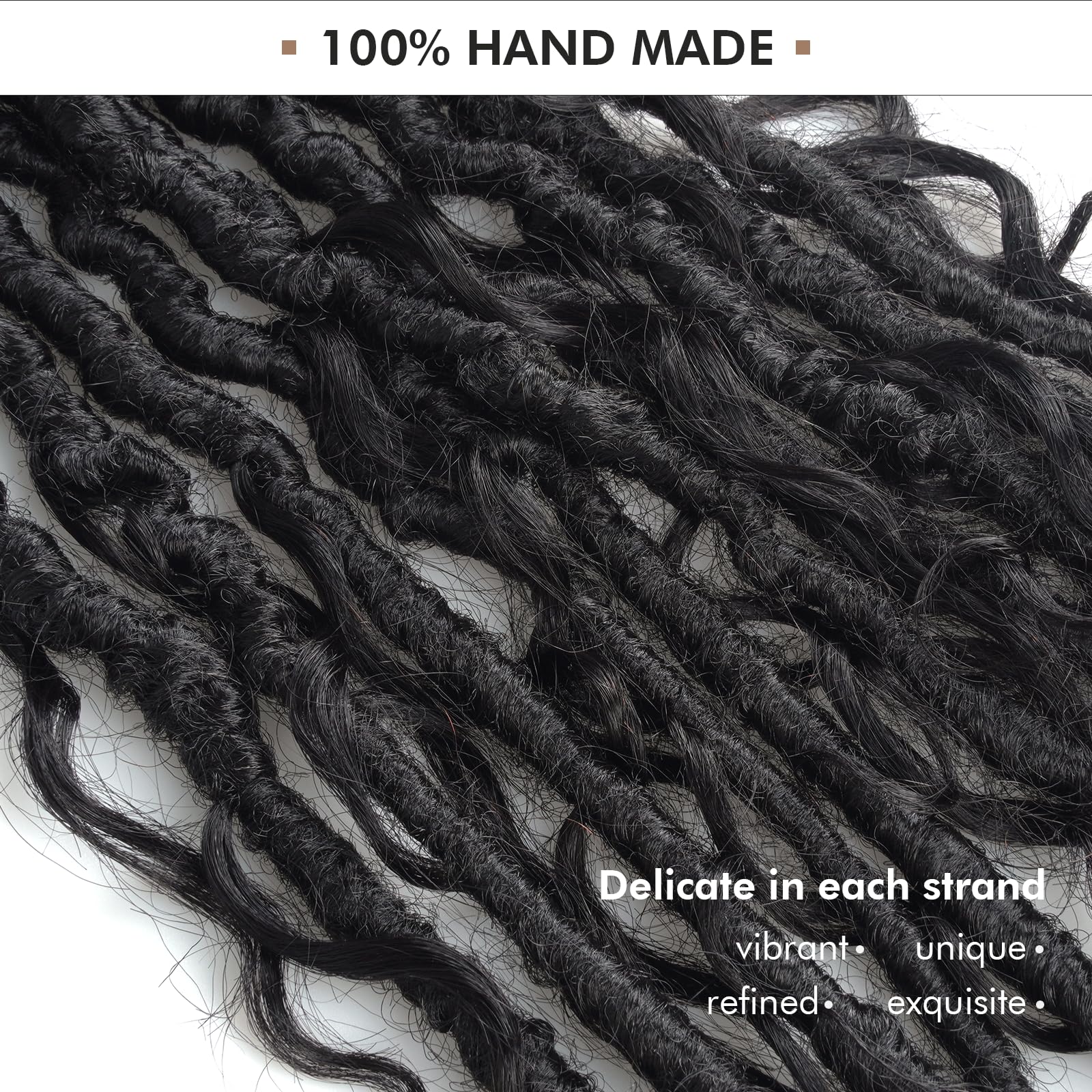 ( US ONLY) FAST SHIPPING Updated Boho Locs With Human Hair Curls | Hand Twisted Pre-Looped Crochet Locs, Boho Faux Locs Crochet Braids Human Braiding Hair