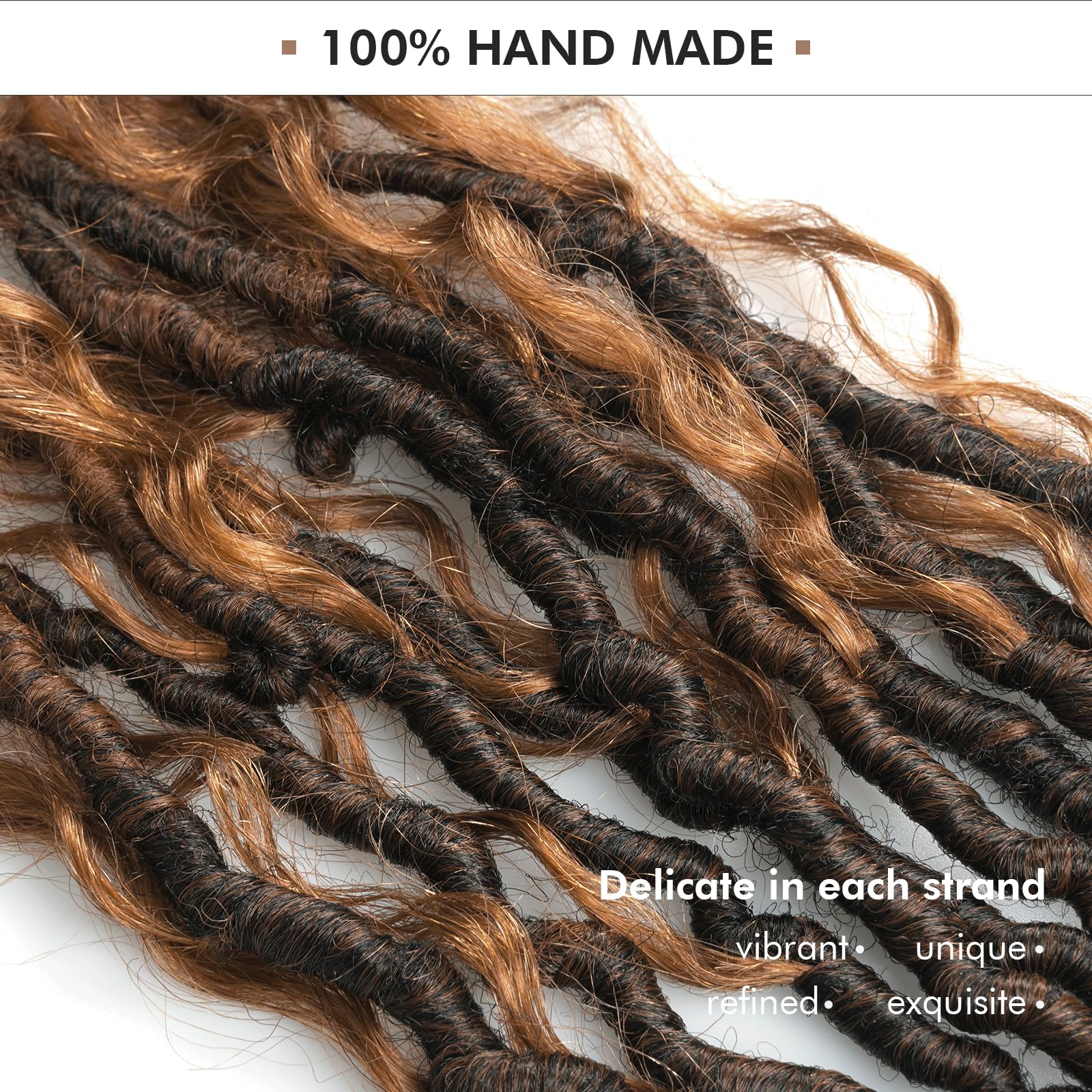 ( US ONLY) FAST SHIPPING Updated Boho Locs With Human Hair Curls | Hand Twisted Pre-Looped Crochet Locs, Boho Faux Locs Crochet Braids Human Braiding Hair