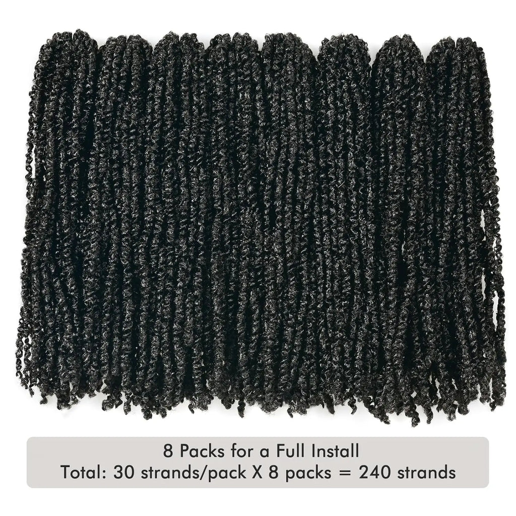 ( US ONLY) FAST SHIPPING丨ToyoTress® Micro Kinky Twist Crochet Hair - 8 Packs (240 Strands) Natural Black Mini Spring Passion Twist Crochet Braids Synthetic Braiding Hair Extensions Toyotress