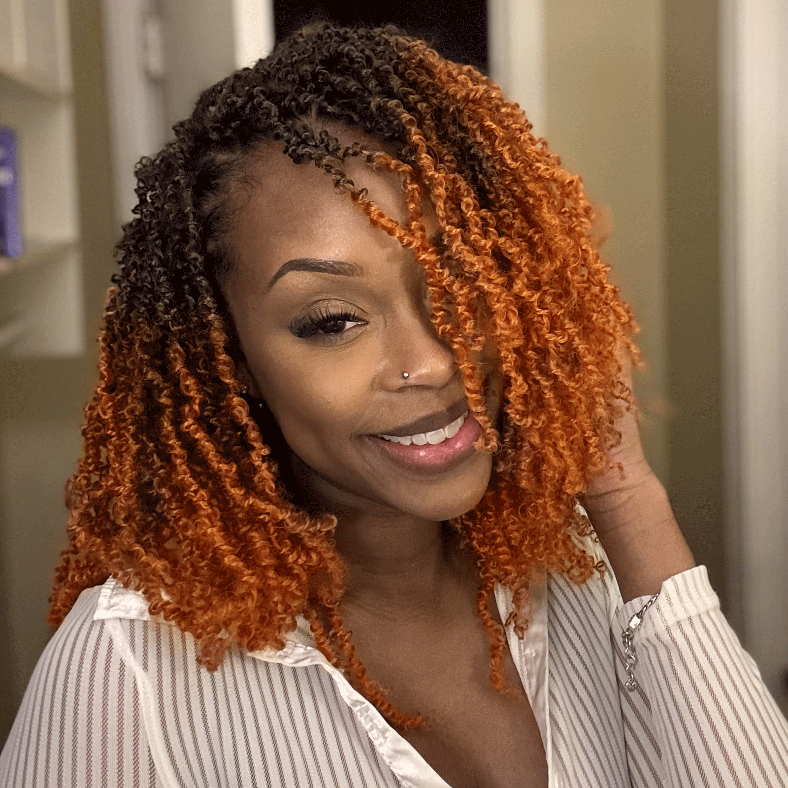 8 Packs Toyotress 6-18 Inch Yanky Twist | Yanky Twist Braiding Hair with Curls 8 Packs Fluffy Marlybob Crochet Hair Pre Twisted Short Passion Twist Crochet Braids Synthetic Hair Extensions for Women