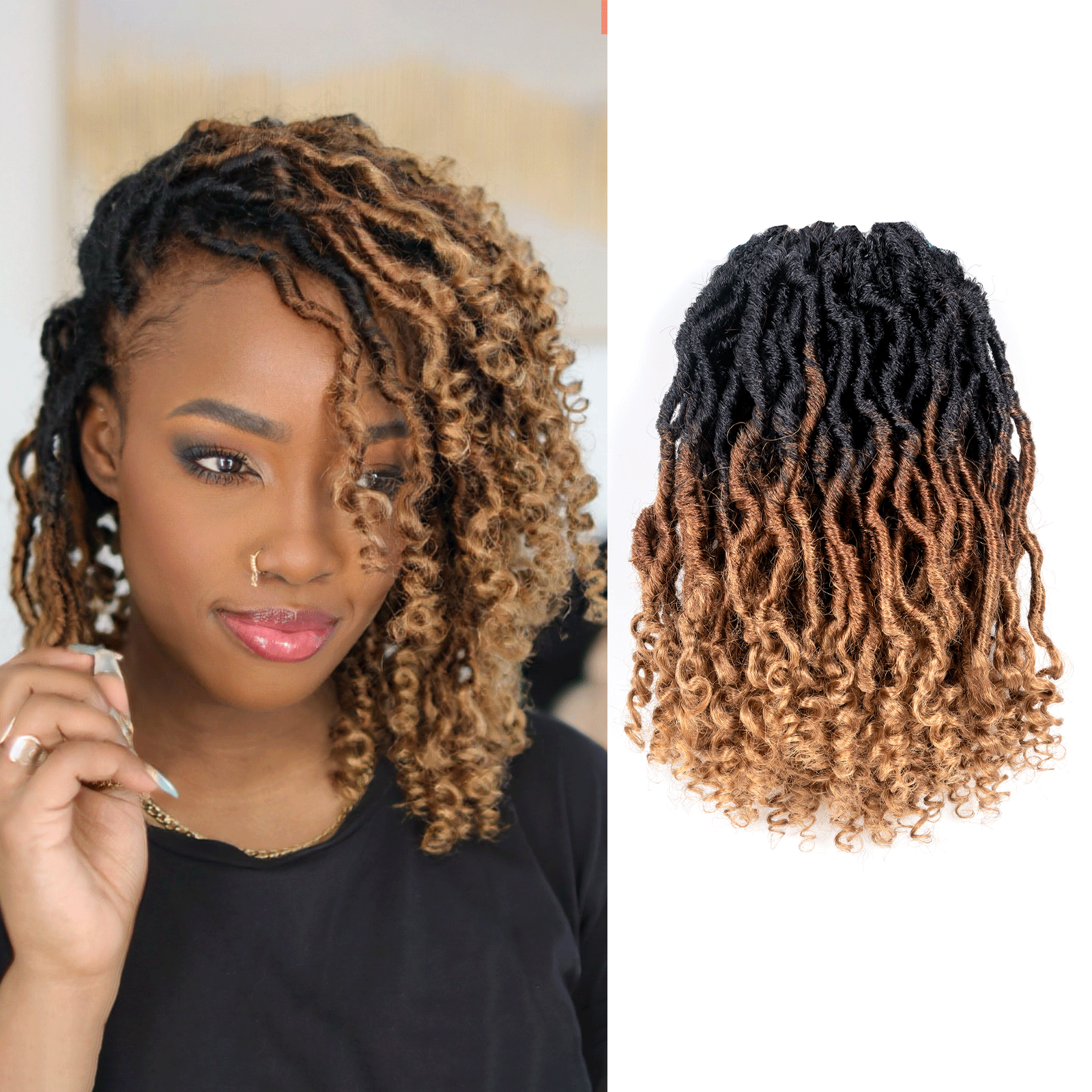 Toyotress Passion Locs Crochet Hair 10-18 Inch| Pre-Looped Handmade Curly Hair Crochet Synthetic Braiding Hair