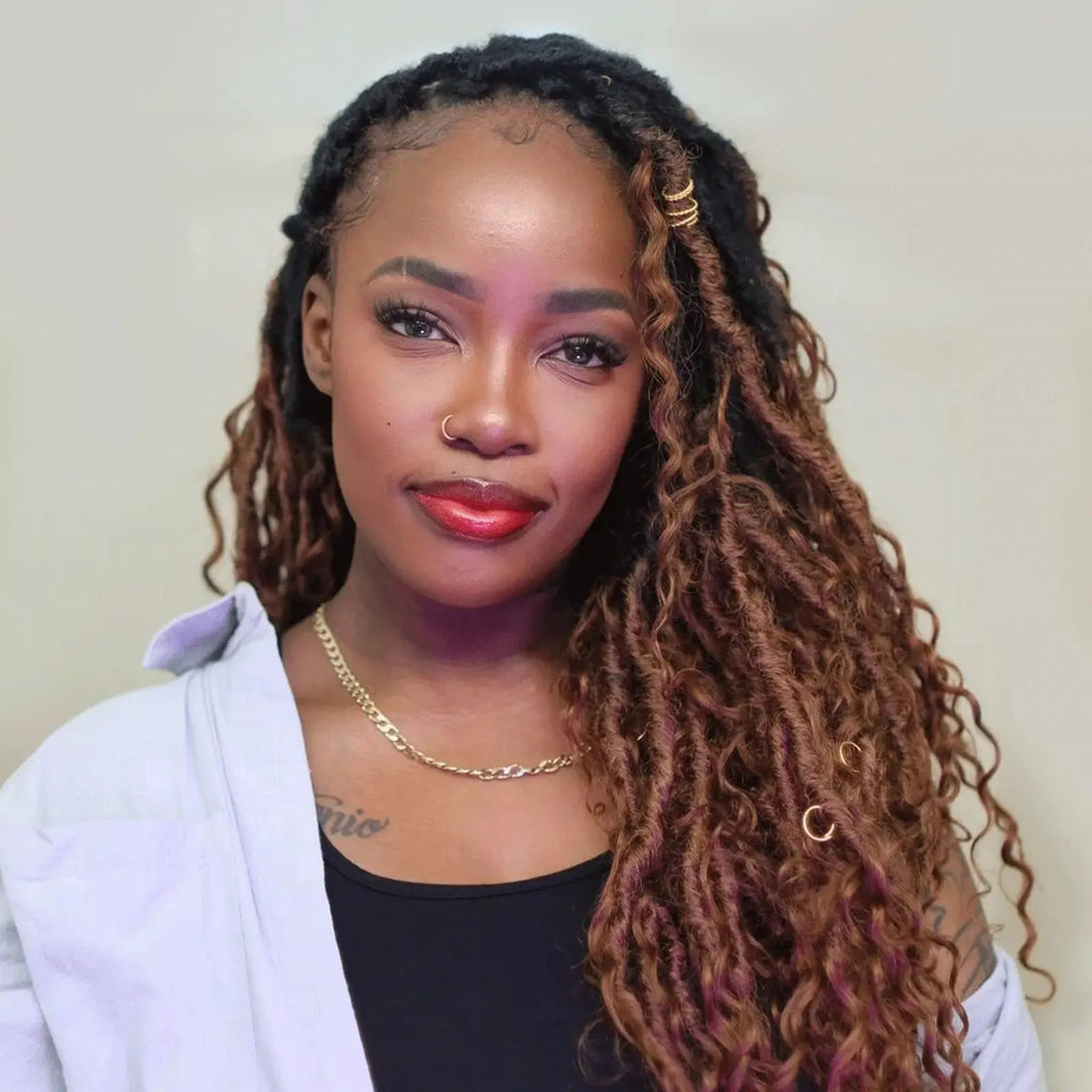 Toyotress Boho Locs With Human Hair Curls Pre Looped Goddess Boho Dreadlocks Curly Full Ends Hair Extensions