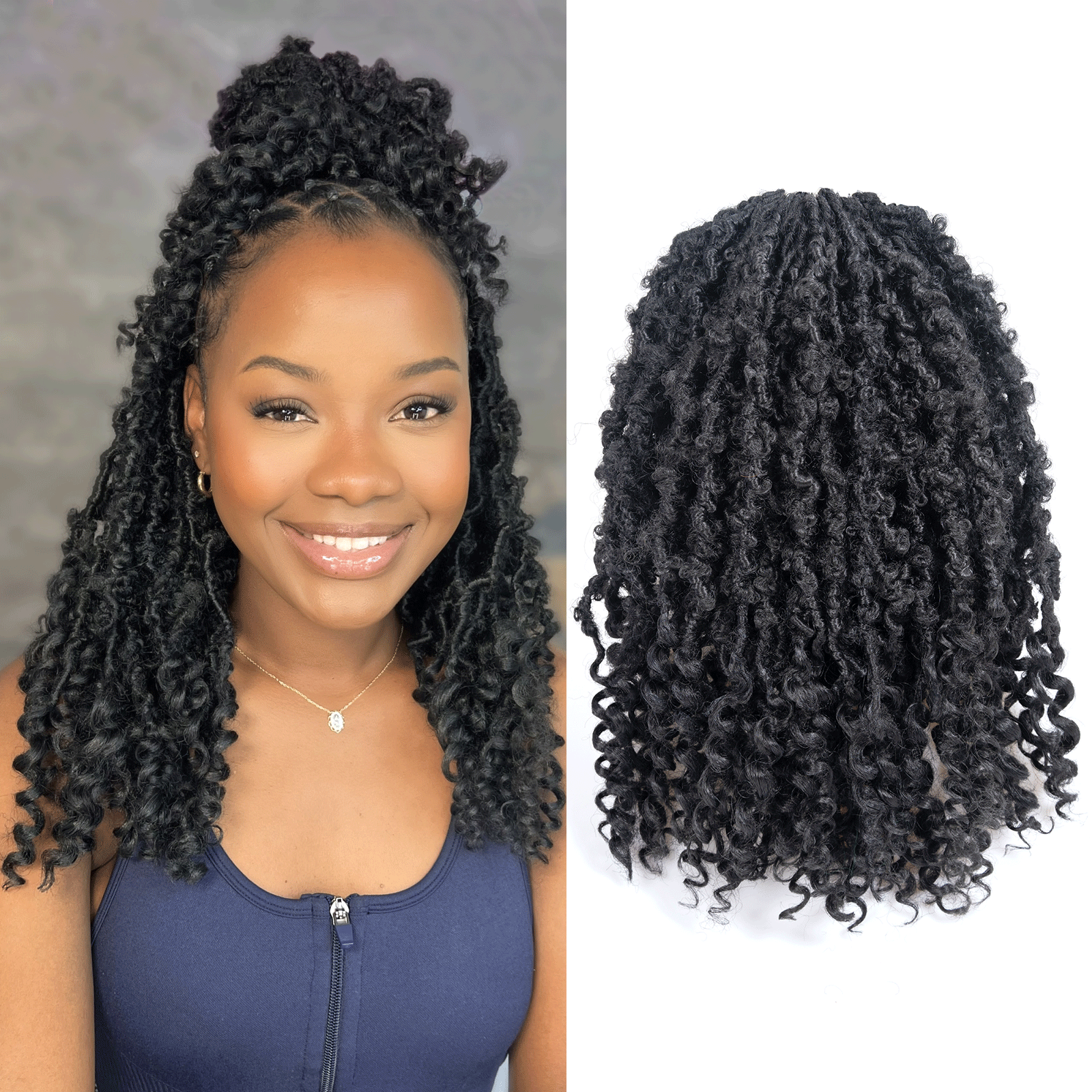 ( US ONLY) FAST SHIPPING BLC | Toyotress Butterfly Locs Crochet Hair With Curly Ends 8 Packs Soft Locs Pre-Looped Butterfly Locs Butterfly Faux Locs Synthetic Hair Extensions