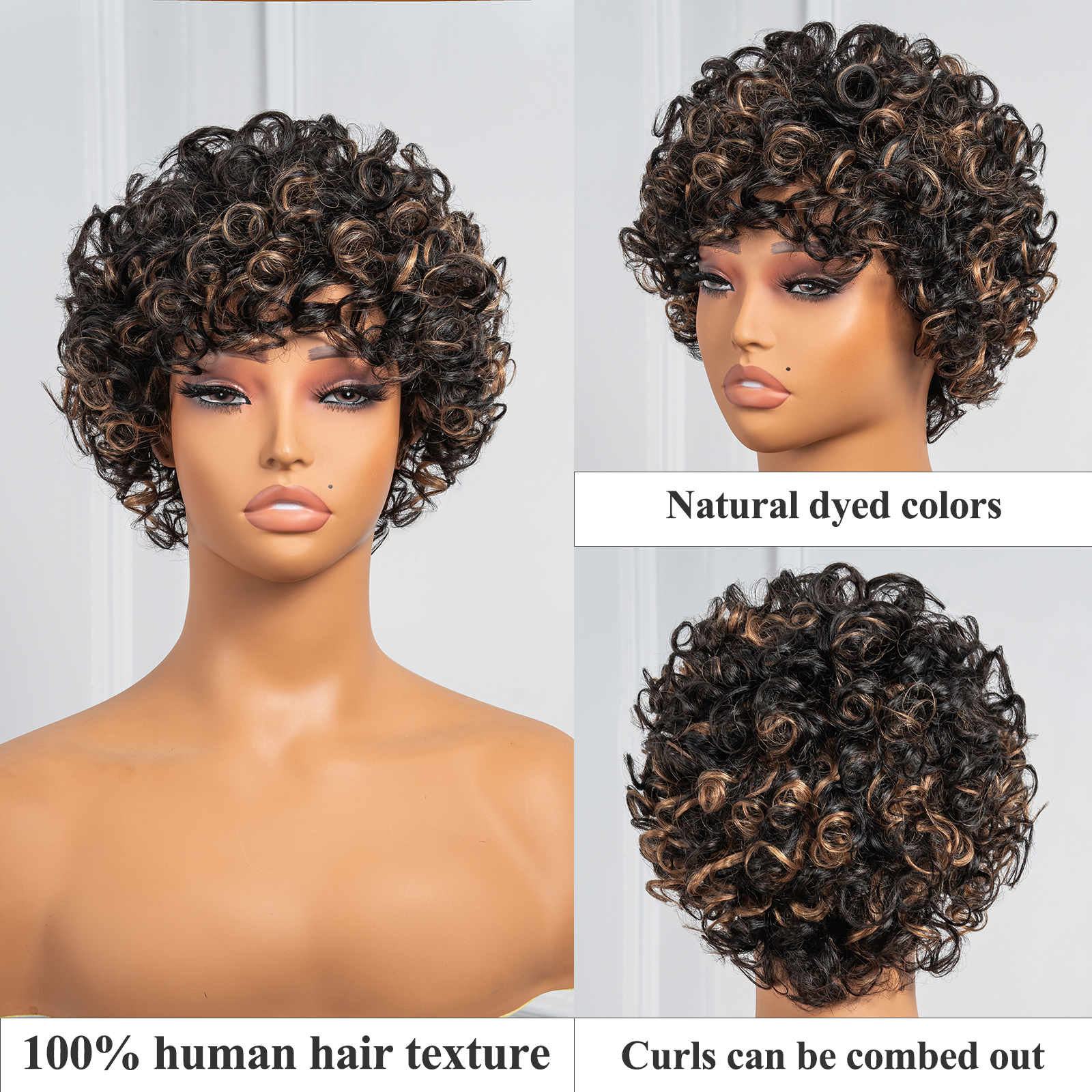 TOYOTRESS SHORT CURLY HUMAN HAIR WIGS 6
