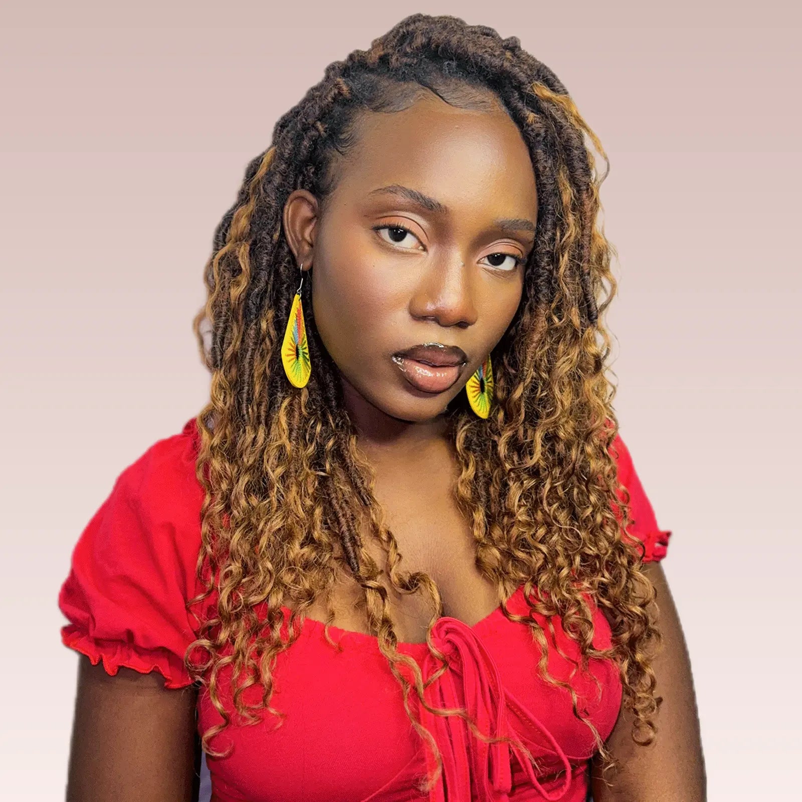 Toyotress Crochet Boho Locs Braiding Hair With Human Hair Curls Pre Looped Goddess Boho Dreadlocks Curly Full Ends Hair Extensions