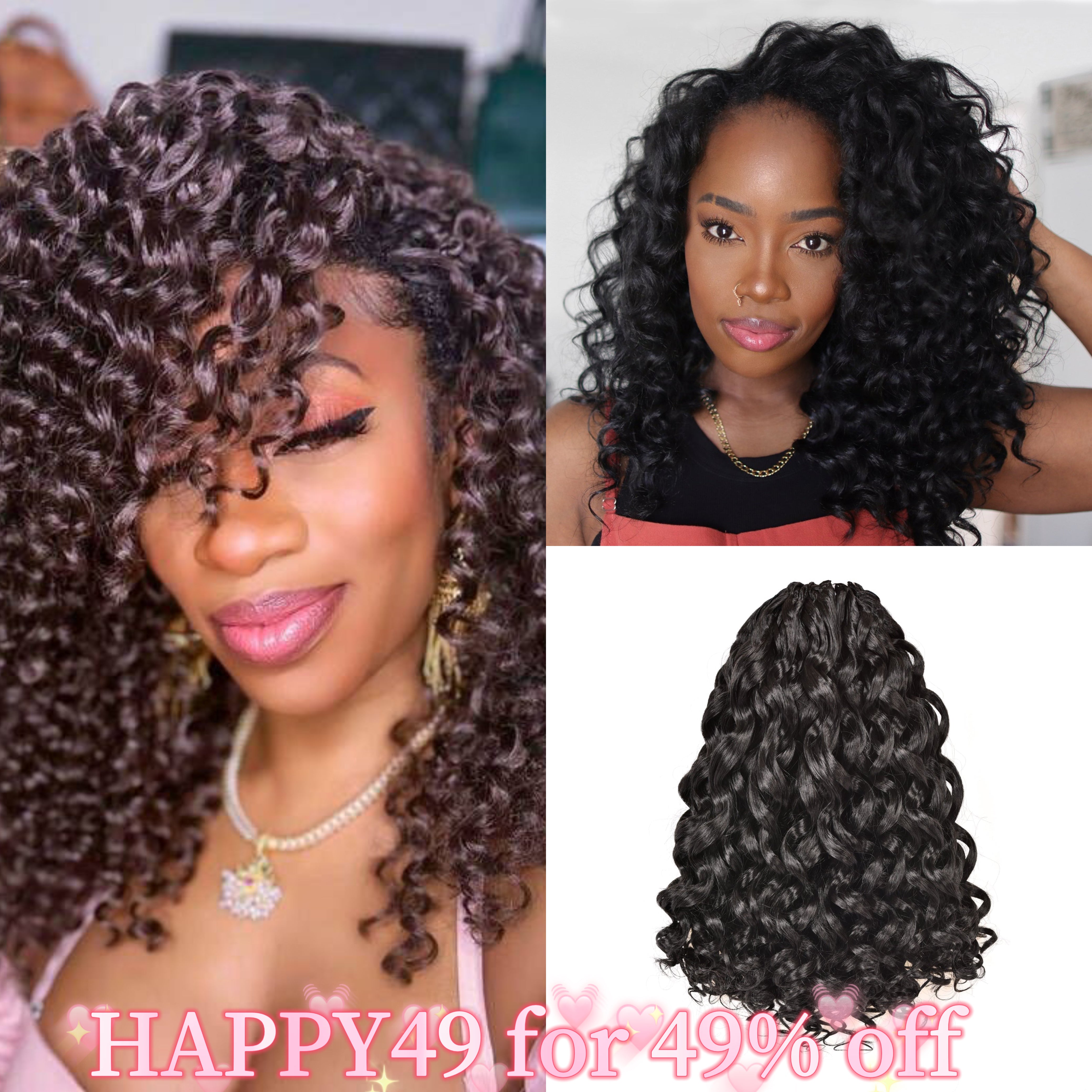 Gogo Curl Crochet Hair 8 packs | CoCo Curl Jamaican Bounce Wavy Curly Pre-Looped Synthetic Hair