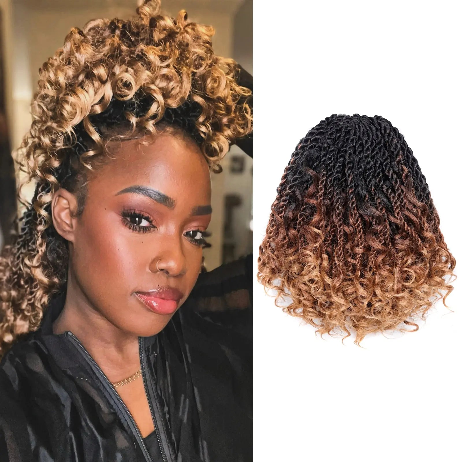 Toyotress Unique Boho Island Twist with Curls Crochet Hair 1 Pack | Crochet Senegalese Twist Pre Looped Senegalese Twist Braiding Hair Wth Curly Ends Crochet for women Toyotress
