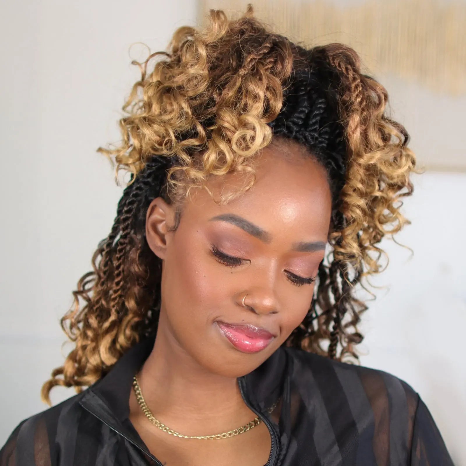 Toyotress Unique Boho Island Twist with Curls Crochet Hair 1 Pack | Crochet Senegalese Twist Pre Looped Senegalese Twist Braiding Hair Wth Curly Ends Crochet for women Toyotress