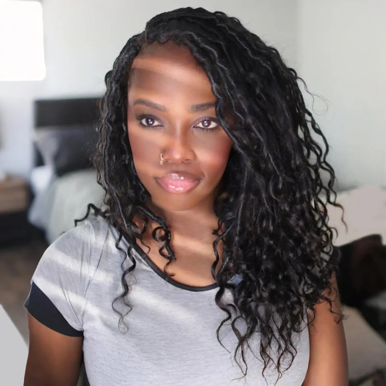 Toyotress Crochet Boho Locs Braiding Hair With Human Hair Curls Pre Looped Goddess Boho Dreadlocks Curly Full Ends Hair Extensions